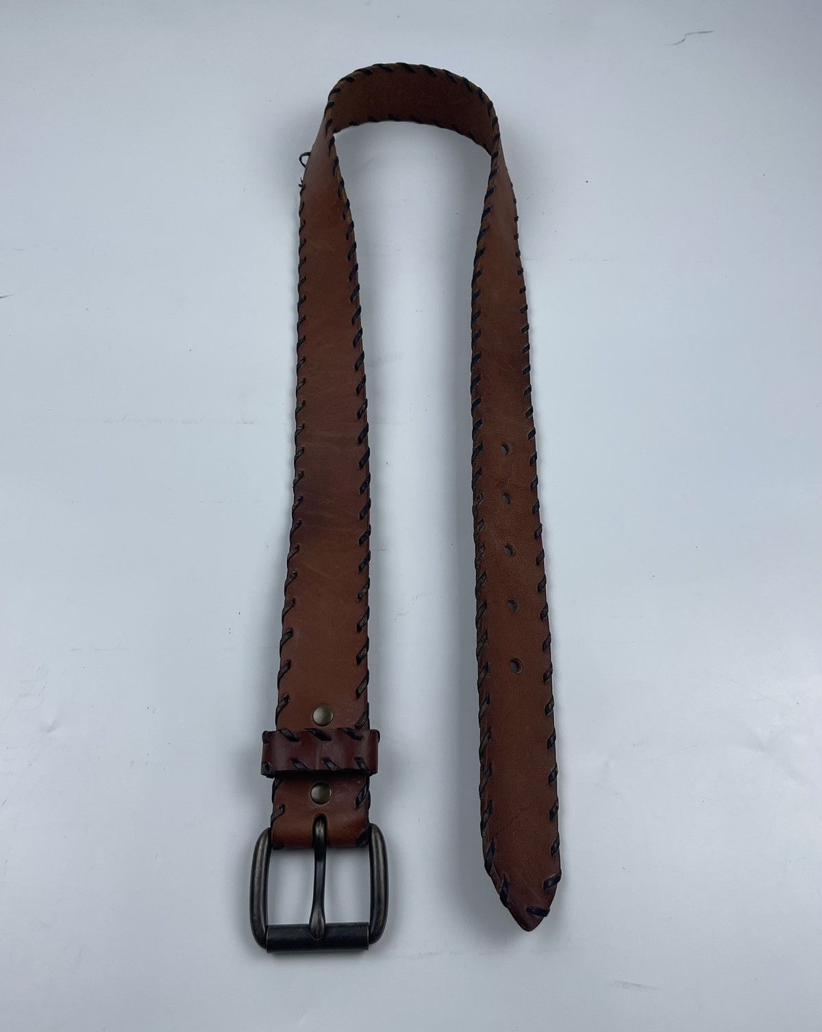 Genuine Leather × Japanese Brand leather belt tc7 Size 38 - 2 Thumbnail