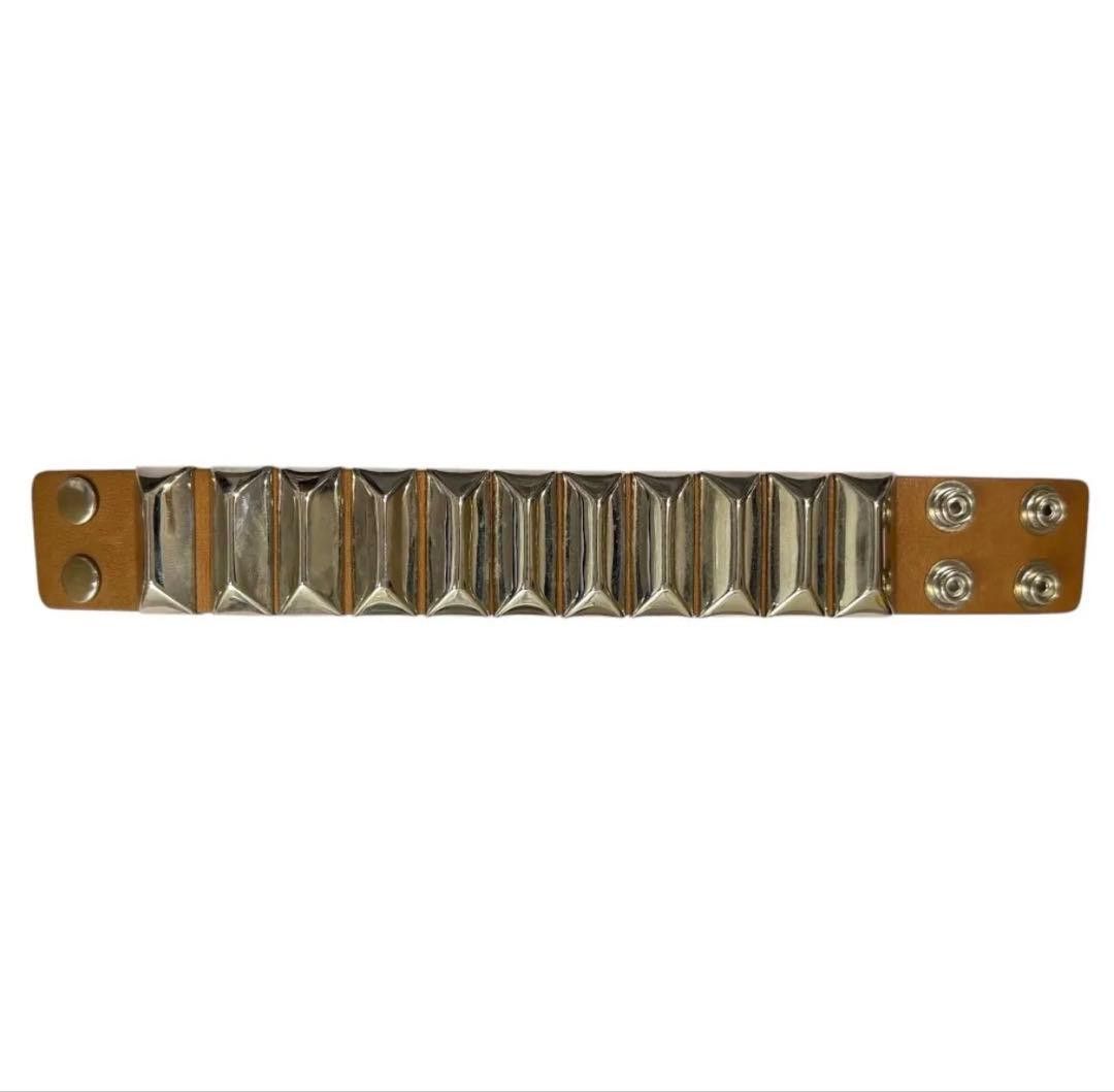 Undercover UNDERCOVER STUDDED LEATHER BRACELET Beige / Silver Size ONE SIZE - 1 Thumbnail