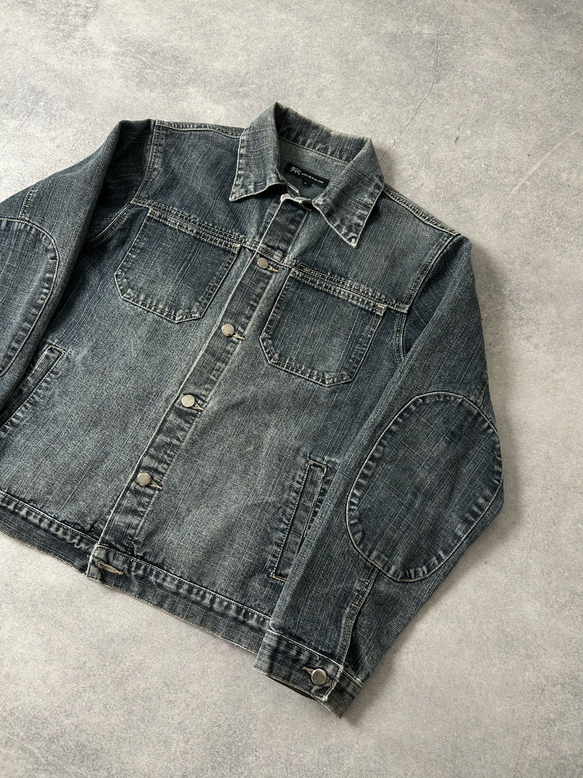 Japanese Brand Apock vintage Distressed black washed jeans jacket mens Size US L / EU 52-54 / 3 - 6 Thumbnail