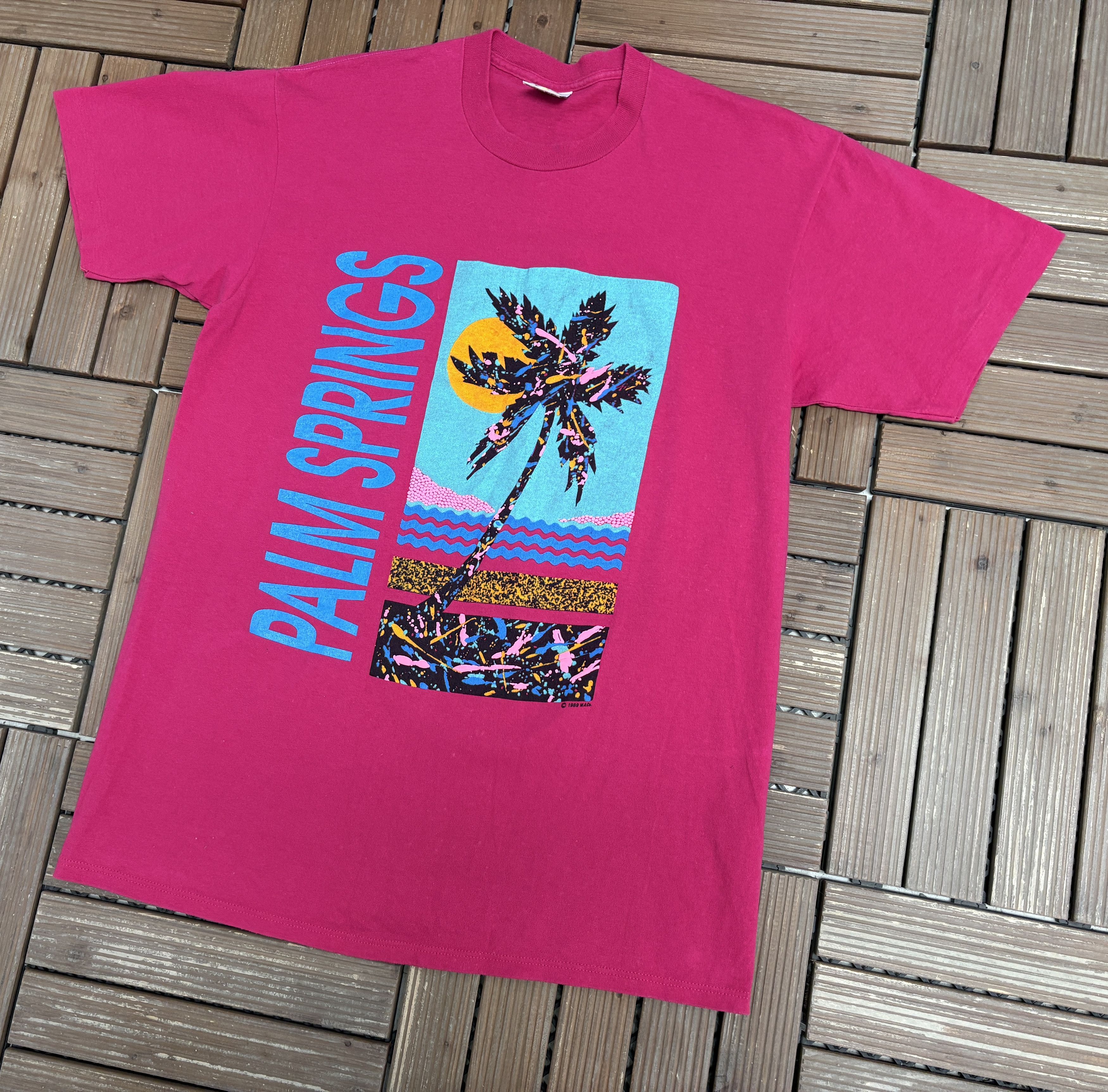 Vintage Palm Springs, California Vintage Pink T-Shirt Tee Size US XL / EU 56 / 4 - 4 Thumbnail