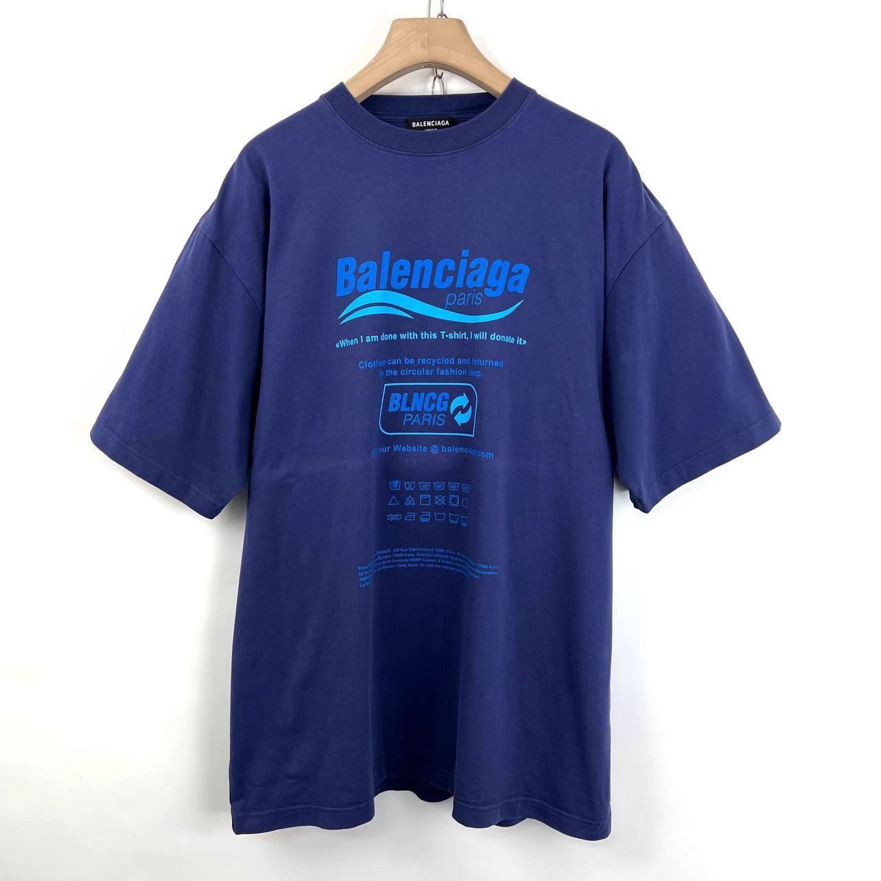 Balenciaga Blue Oversized Short Sleeve T-Shirt Size US S / EU 44-46 / 1 - 1 Thumbnail