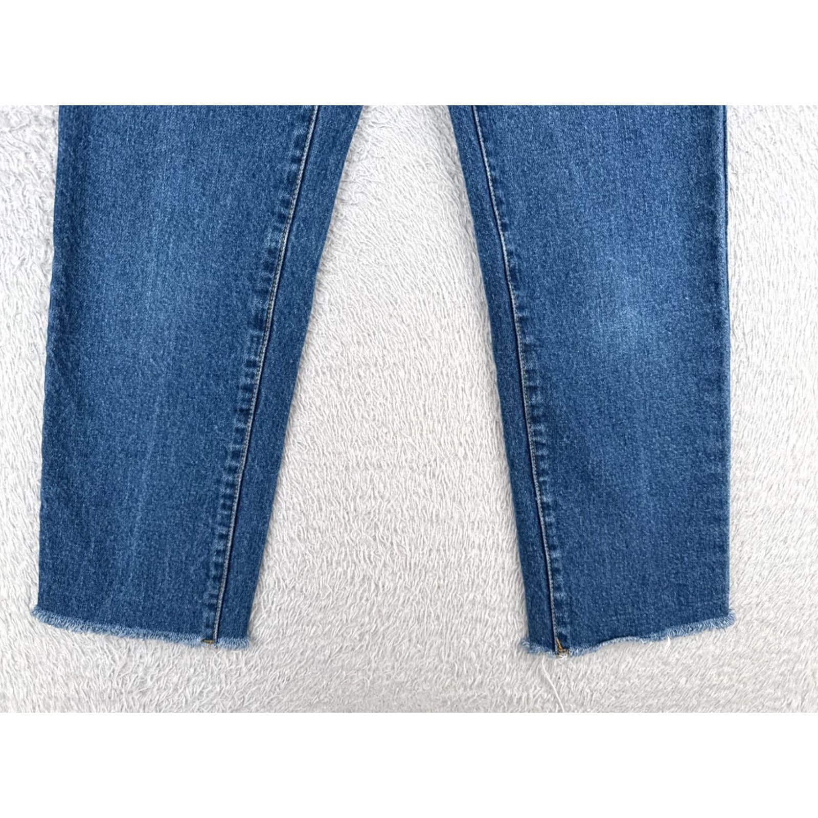 Denime J Galt Jeans Womens Blue Denim Straight Button Fly Mid Rise 23x25 - 23 Regular Cotton Blend 5-Pocket Knit Comfort Stretch Womens Jeans Size 40" / US 18 - 2 Thumbnail