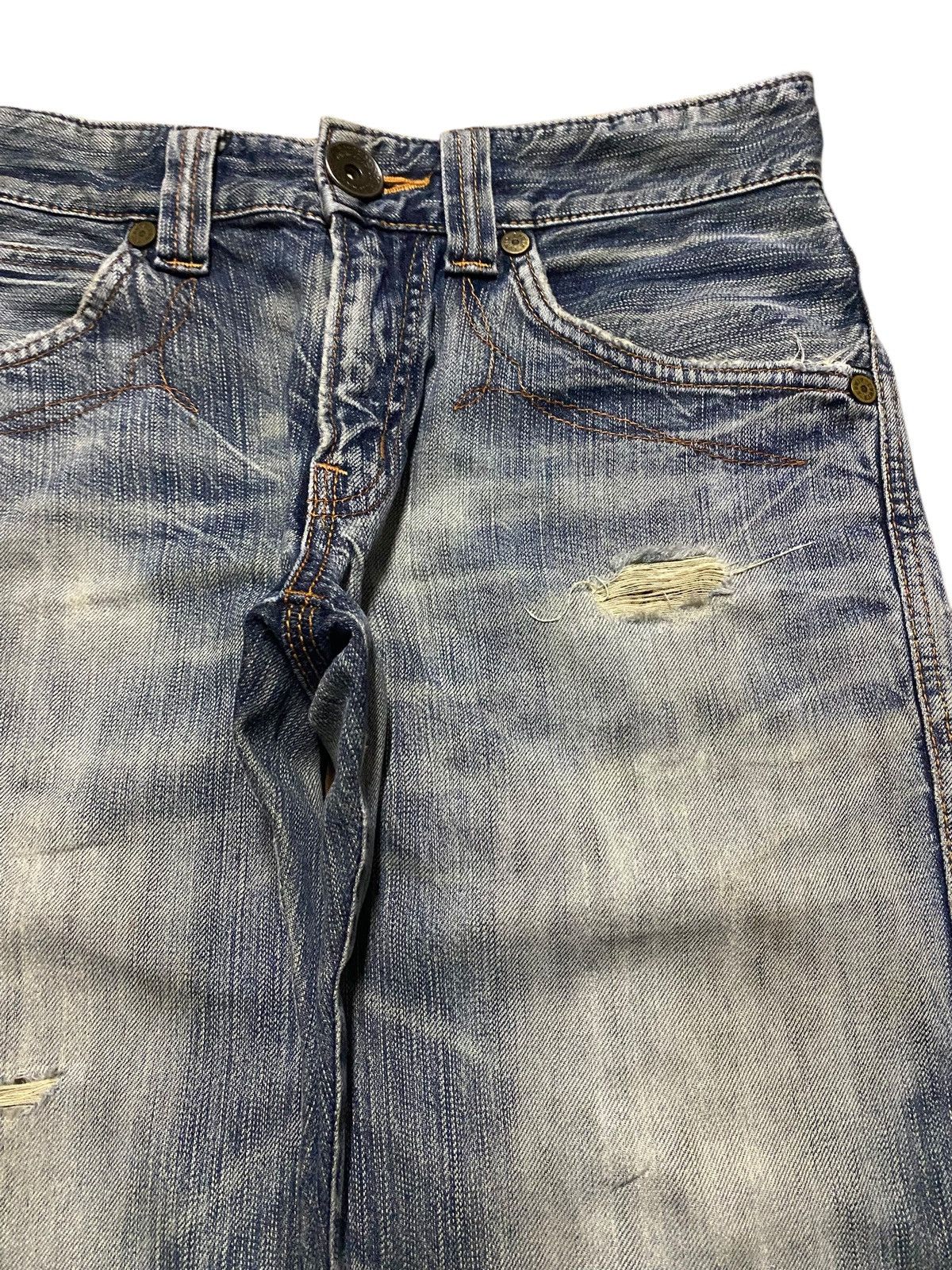 Edwin Vintage Japanese Brand Edwin Bluetrip Distressed Loose Jeans Size US 29 - 10 Thumbnail