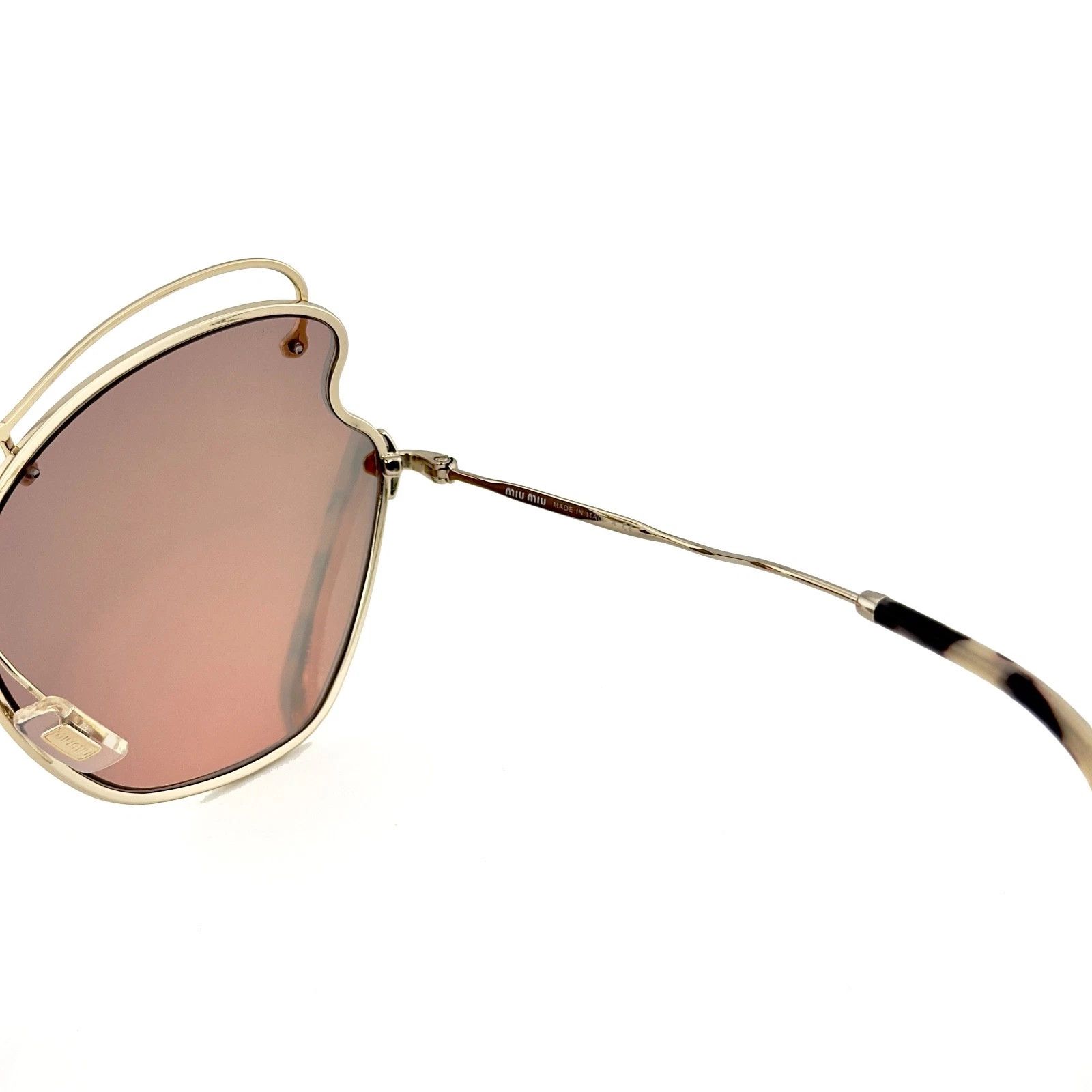 Miu Miu MIU MIU MU56RS SCENIQUE 56R Gold Mirrored Fashion Sunglass Size ONE SIZE - 7 Thumbnail