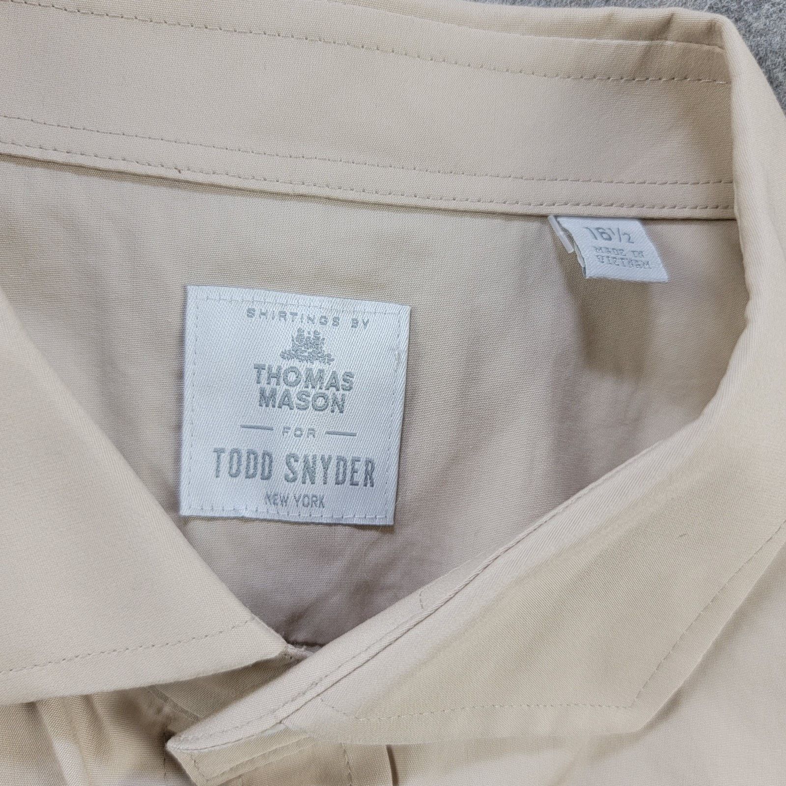 Todd Snyder Thomas Mason x Todd Snyder Button Up Dress Shirt 18.5 Cream Size US XL / EU 56 / 4 - 6 Thumbnail