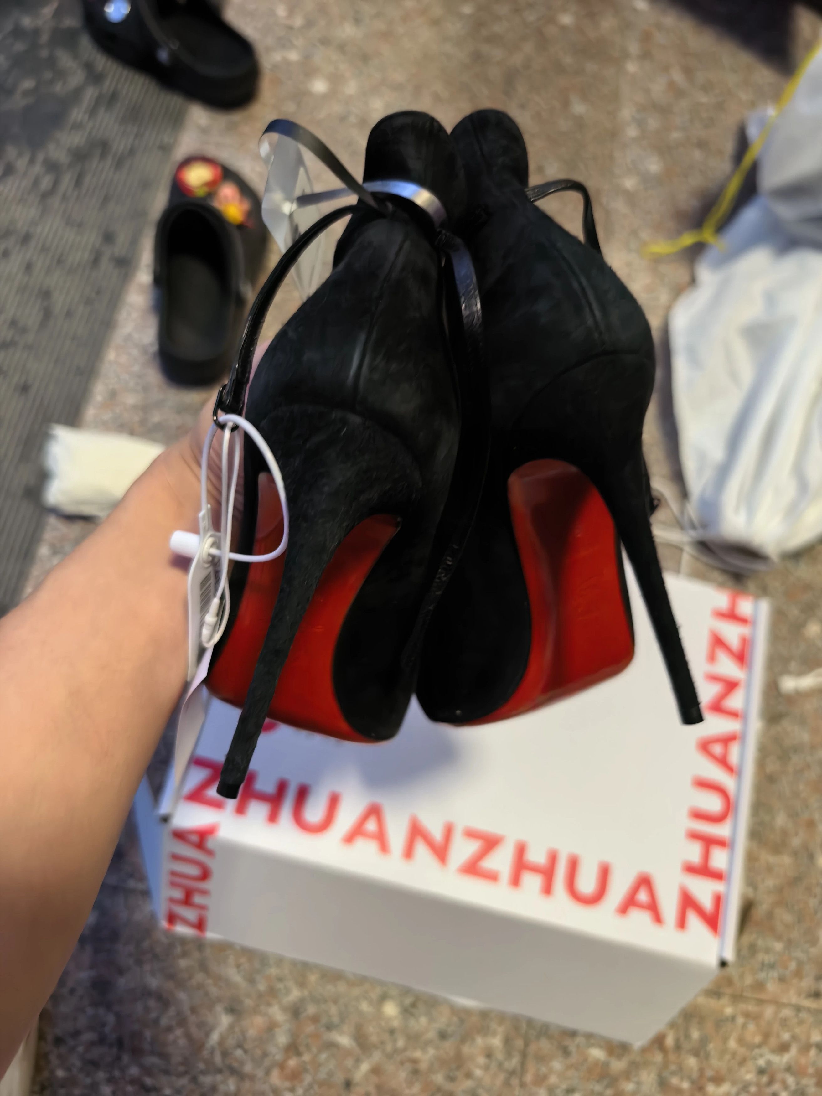 Christian Louboutin CL Black Suede Red Sole Pump 38 New Size US 7.5 / IT 37.5 - 3 Thumbnail
