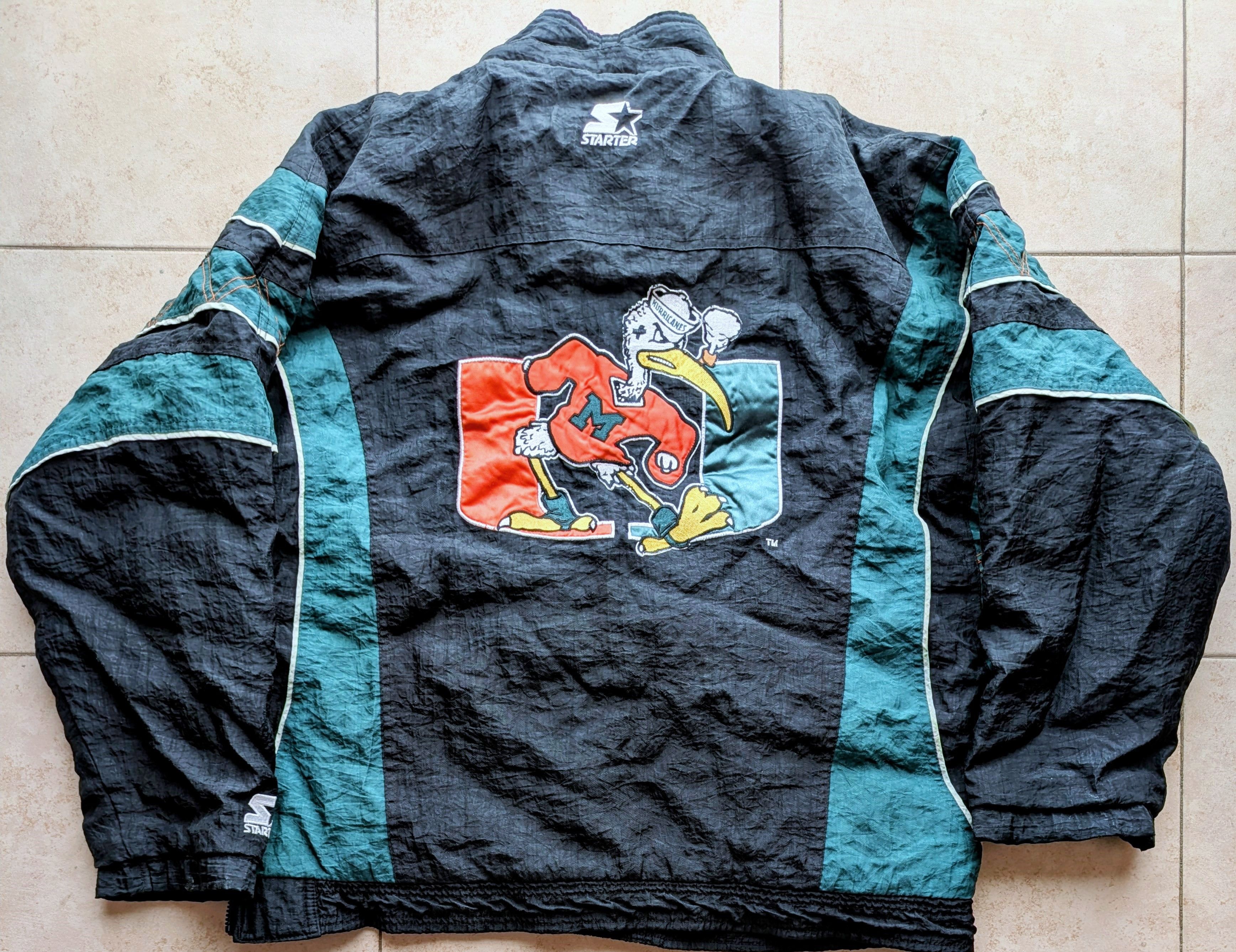 NCAA Miami Hurricanes 90s STARTER puffer 1/2 jacket blk NCAA vtg Size US L / EU 52-54 / 3 - 2 Thumbnail