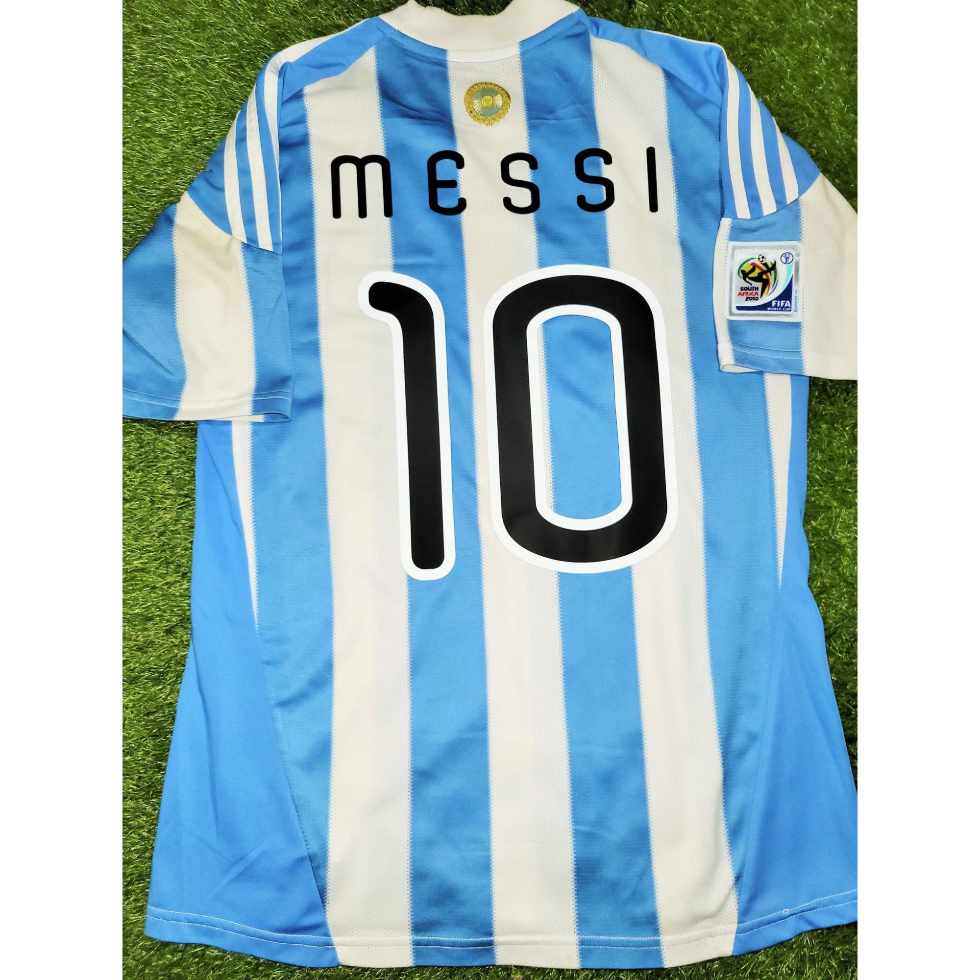 Messi Argentina 2010 WORLD CUP Home Soccer Jersey Shirt L