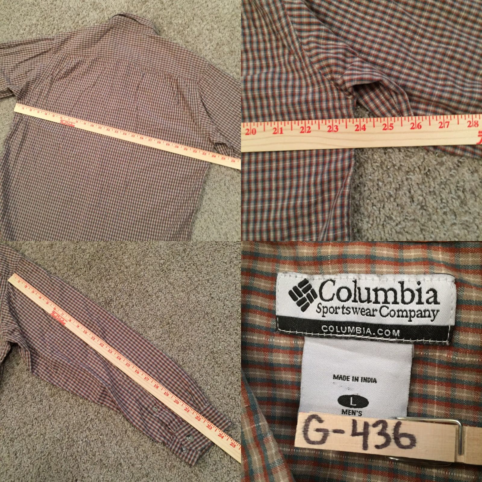 Vintage Columbia Shirt Mens Large Beige Plaid Long Sleeve Button-Down Outdoor Casual Size US L / EU 52-54 / 3 - 8 Thumbnail
