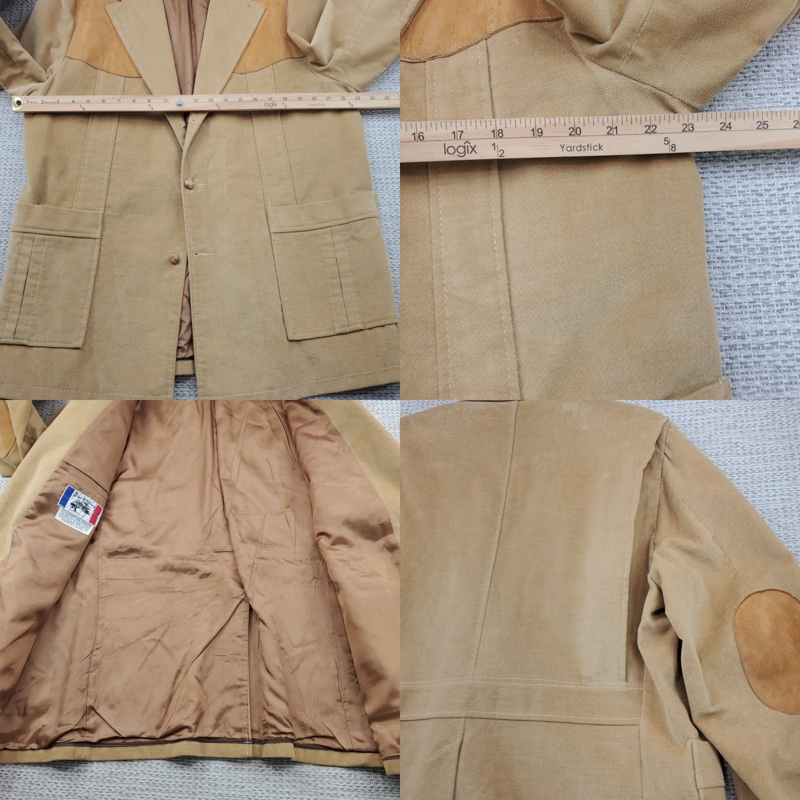 Vintage Brad Whitney Mens Western Jacket 46L Tan Blazer 1960s Size 46R - 9 Thumbnail