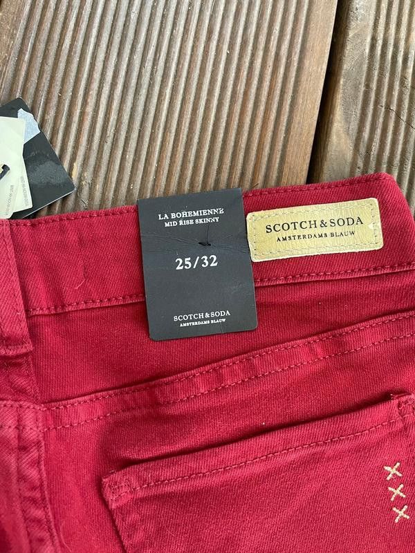 Maison Scotch × Scotch & Soda Scotch&Soda Ralston Teen Jeans Red Skinny Size 25" / US 0 / IT 36 - 6 Thumbnail