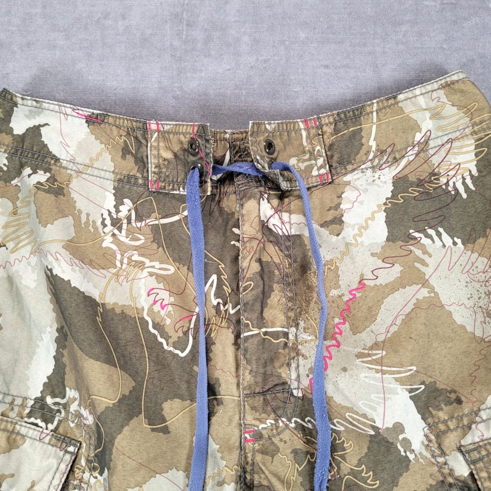 Vintage American Eagle Mens Cargo Board Shorts Size 30 Camo AE77 Blue Gorp Size US 30 / EU 46 - 6 Thumbnail