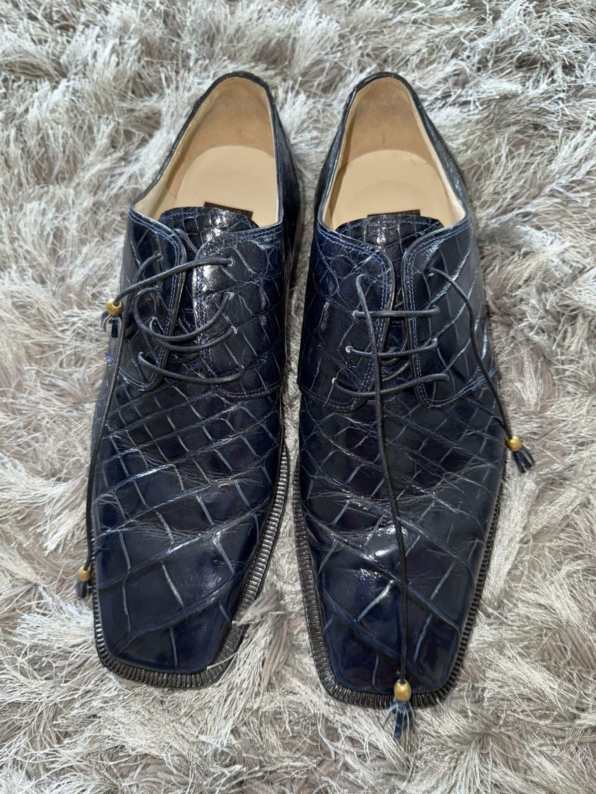 Mauri Mauri Men’s Crocodile Pattern Leather Oxford Dress Shoes Size US 11 / EU 44 - 3 Thumbnail