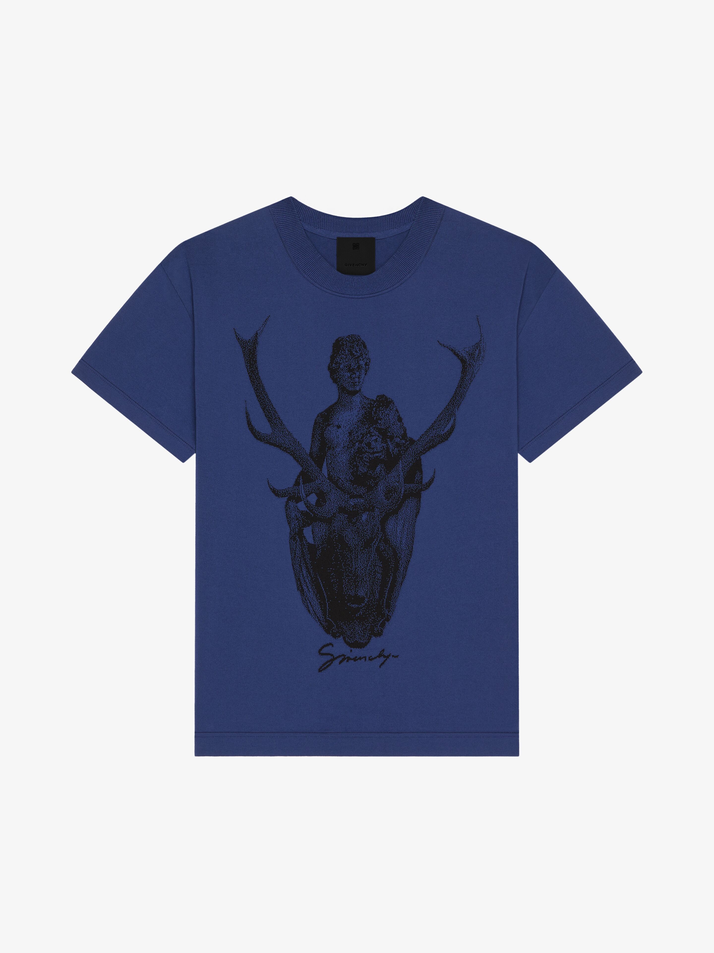 Givenchy o1w1db10925 Knited T-Shirt in Blue Size US L / EU 52-54 / 3 - 1 Thumbnail