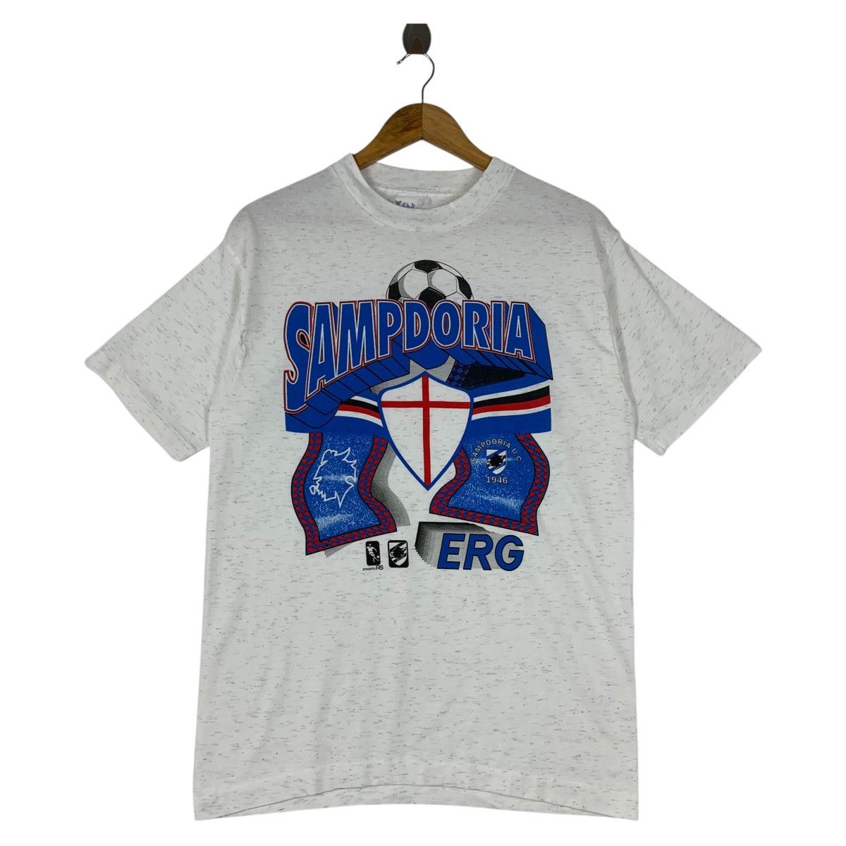 Vintage Vintage 90s SAMPDORIA ERG italian club football tee Size US M / EU 48-50 / 2 - 1 Thumbnail