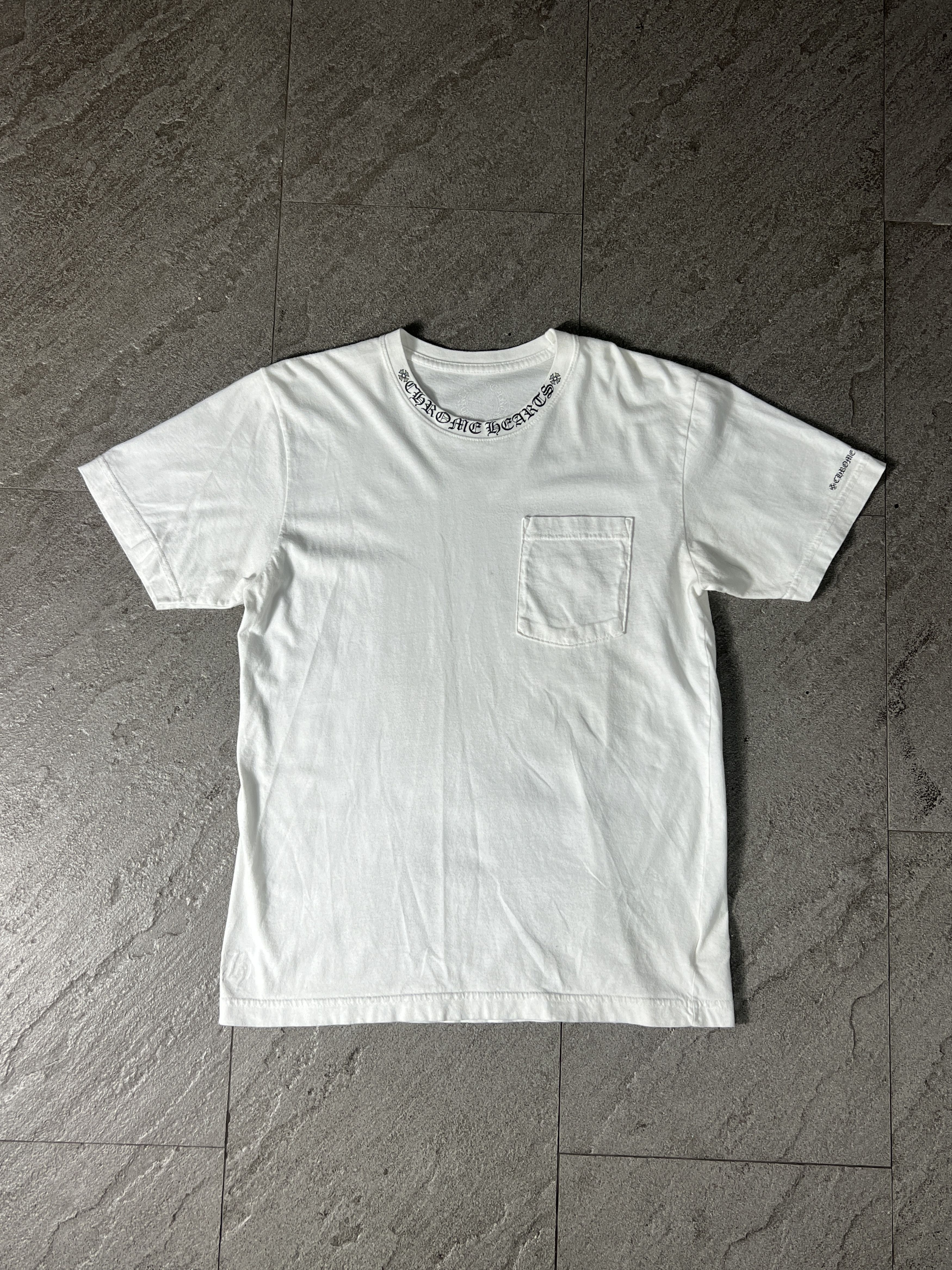 Chrome Hearts Neck Logo Pocket Tee White Medium USA
