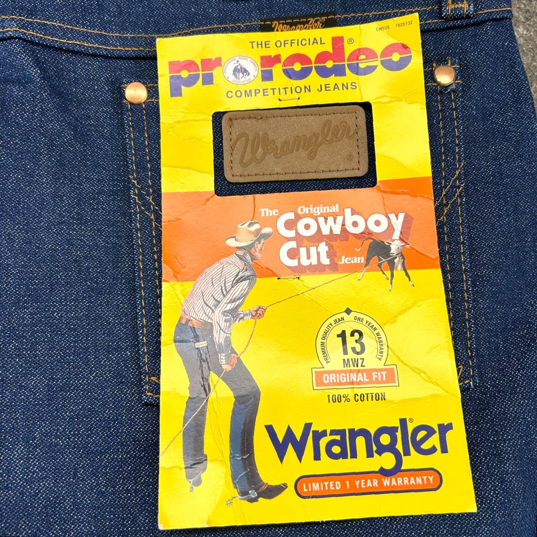 Wrangler Wrangler 13MWZ Jeans Mens 36x31 Blue Cowboy Cut Straight Dark Wash Western Rodeo 90s Cowboy Mens Regular Jeans Size US 36 / EU 52 - 4 Thumbnail