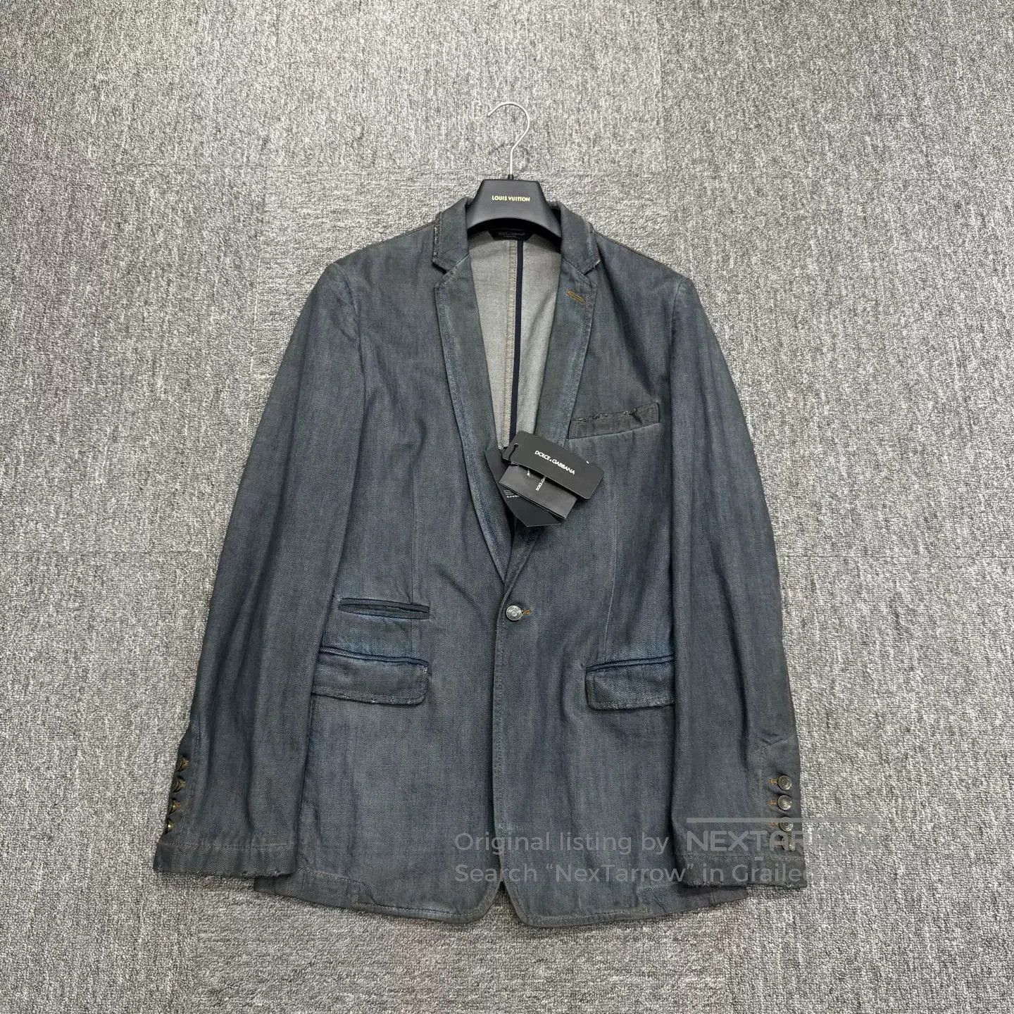 Dolce & Gabbana DG Distressed Denim Blazer. Size US S / EU 44-46 / 1 - 1 Thumbnail
