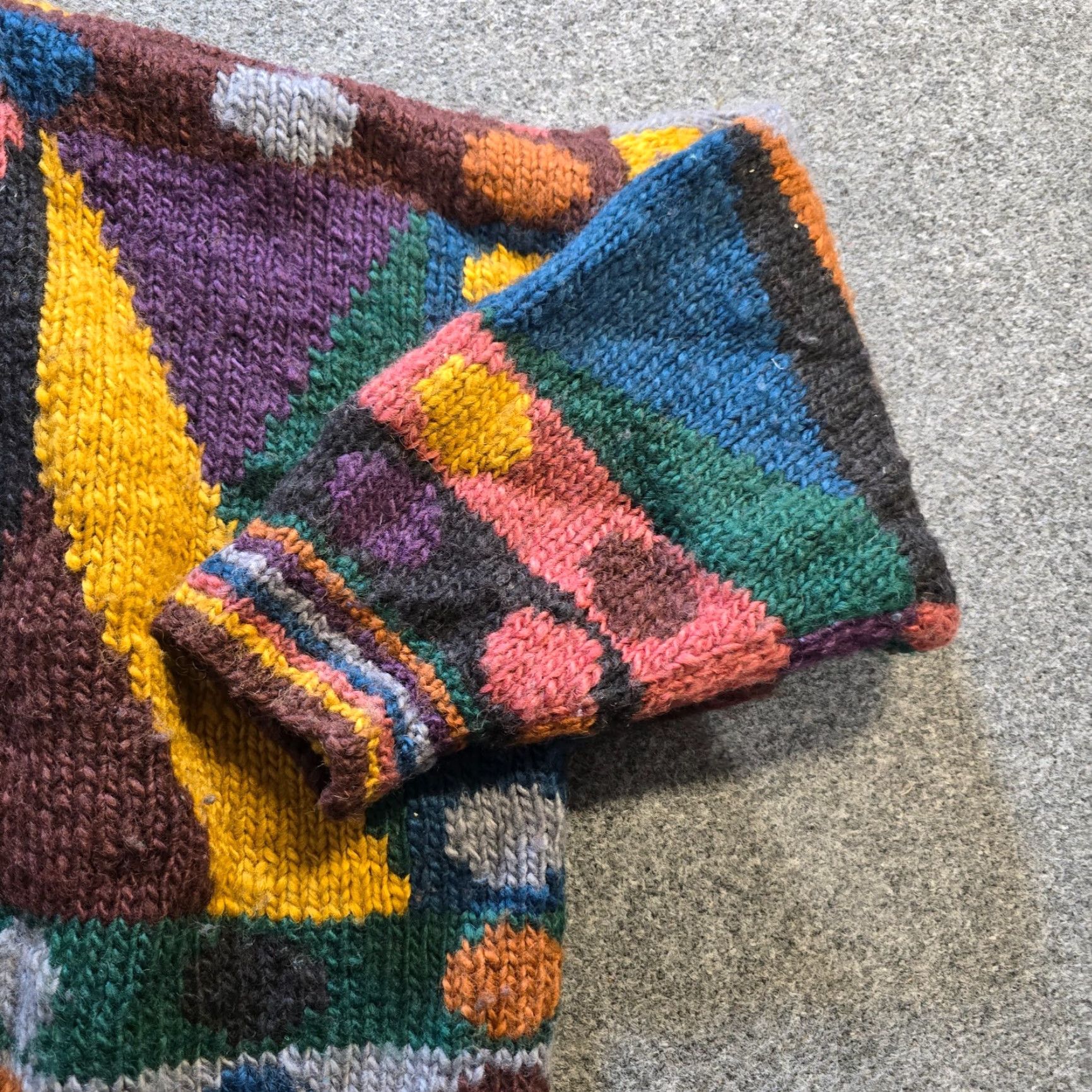 Vintage VINTAGE Romney Designs Sweater Cardigan Women Size S Pink Handspun Wool Nepal Heavyweight Geometric Knit Long Sleeve Round Neck Casual Size S / US 4 / IT 40 - 3 Thumbnail