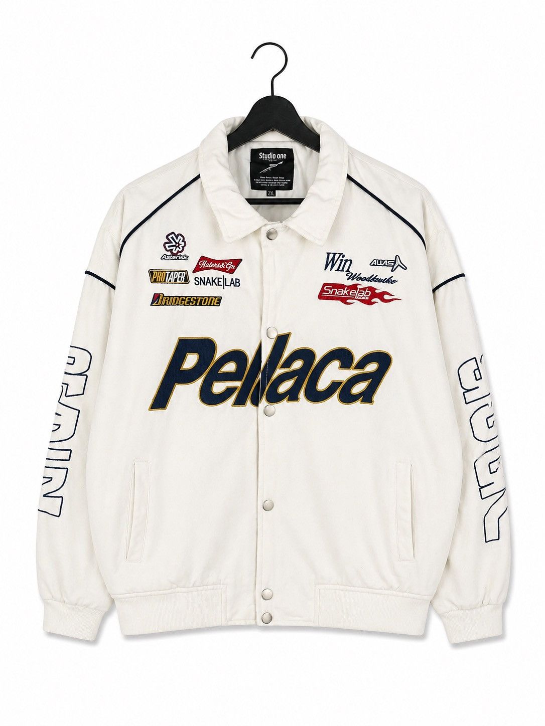 Vintage Vintage Studio One Pelaca Racing Jacket Button Motorsport Size US XXL / EU 58 / 5 - 1 Thumbnail