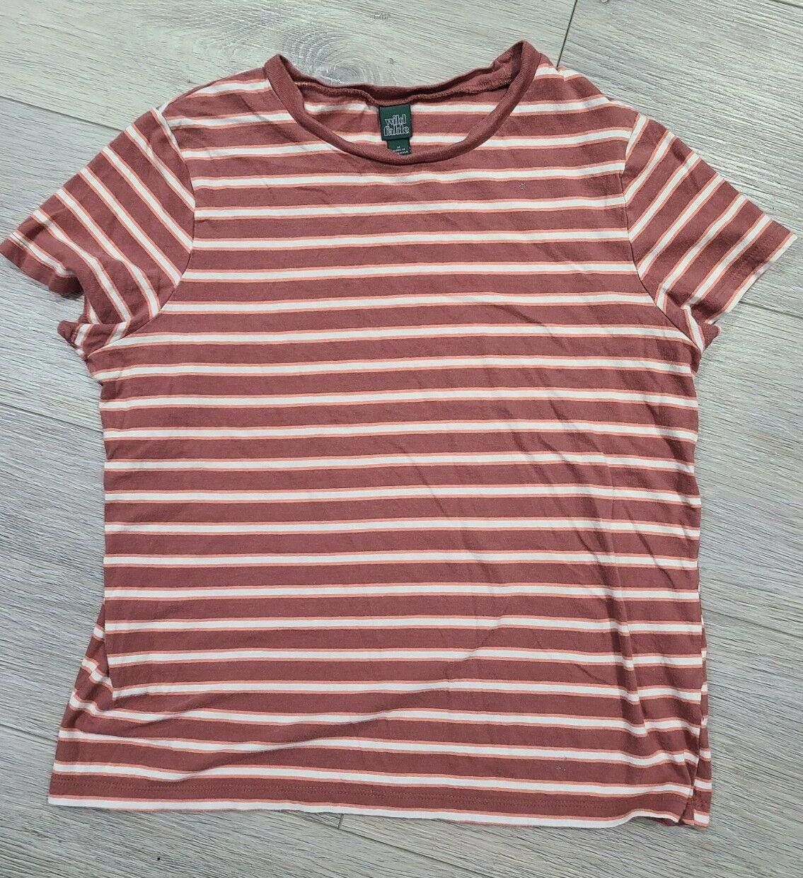 Designer Wild Fable long Cropped T Shirt 90s Striped Cap Sleeve Size M / US 6-8 / IT 42-44 - 1 Thumbnail