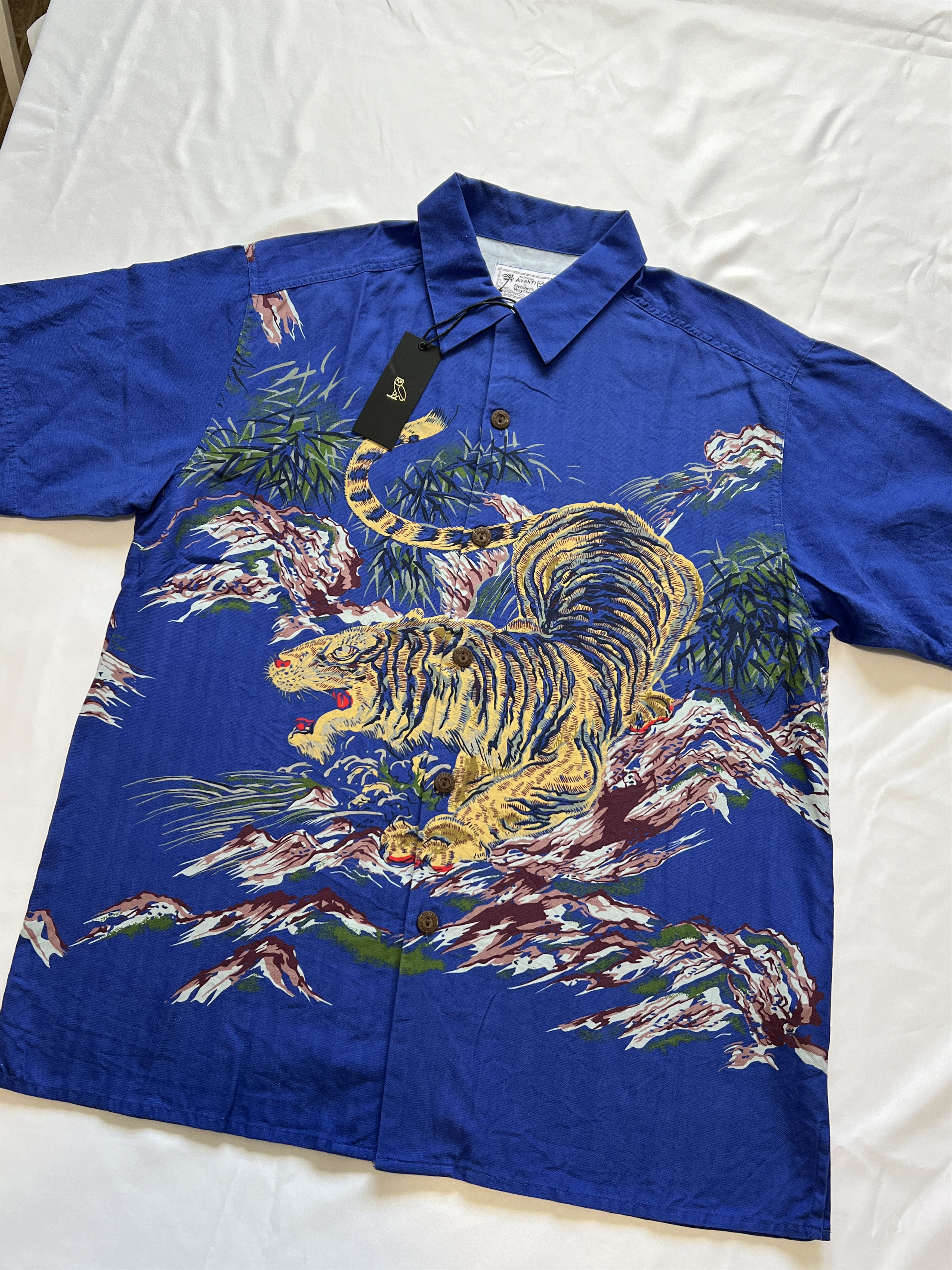 Drake OVO x Avanti Silk Shirt Blue Button Down Hawaiian Size US M / EU 48-50 / 2 - 3 Thumbnail