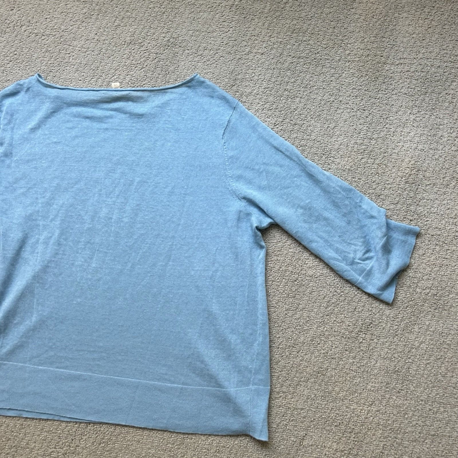 Eileen Fisher Eileen Fisher Light Blue Linen Blend Long Sleeve Pullover Sw Size L / US 10 / IT 46 - 5 Thumbnail
