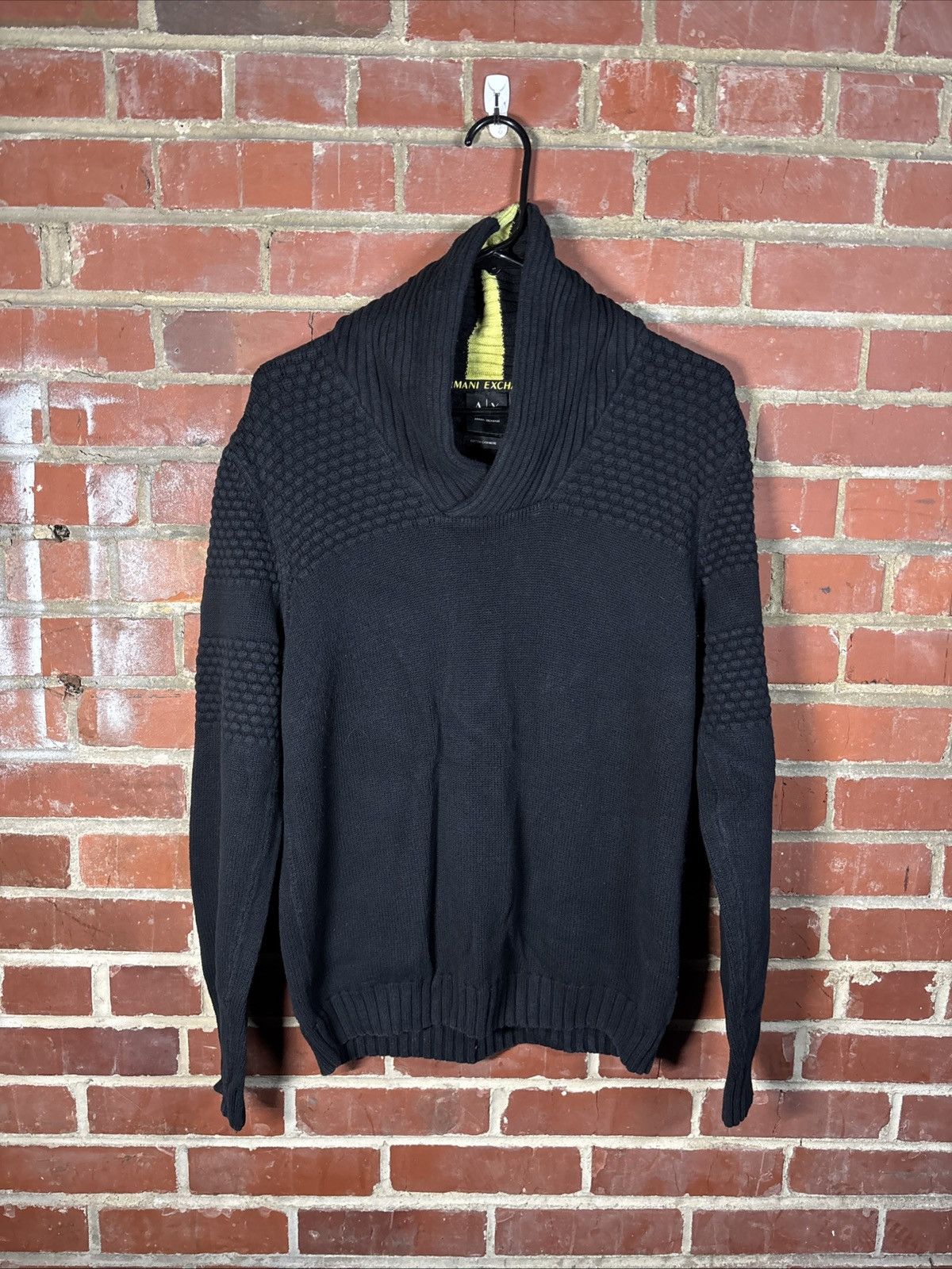 Armani Exchange ARMANI EXCHANGE Mens Shawl Neck Sweater Basic Size Large Size US L / EU 52-54 / 3 - 1 Thumbnail