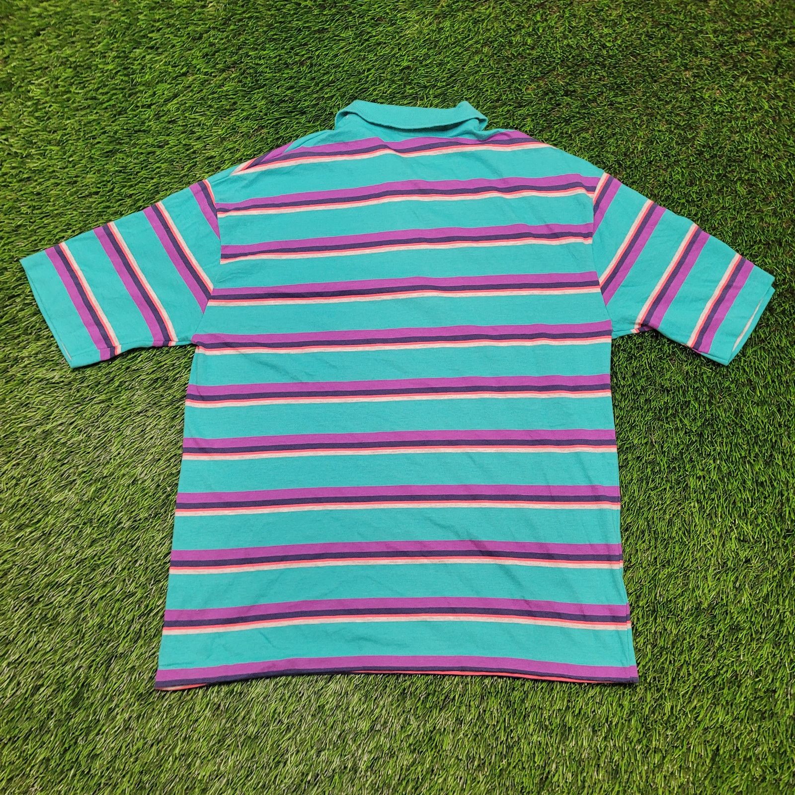 Vintage VTG 80s Andhurst Striped Polo Shirt M USA Skater Vaporwave Size US M / EU 48-50 / 2 - 6 Thumbnail