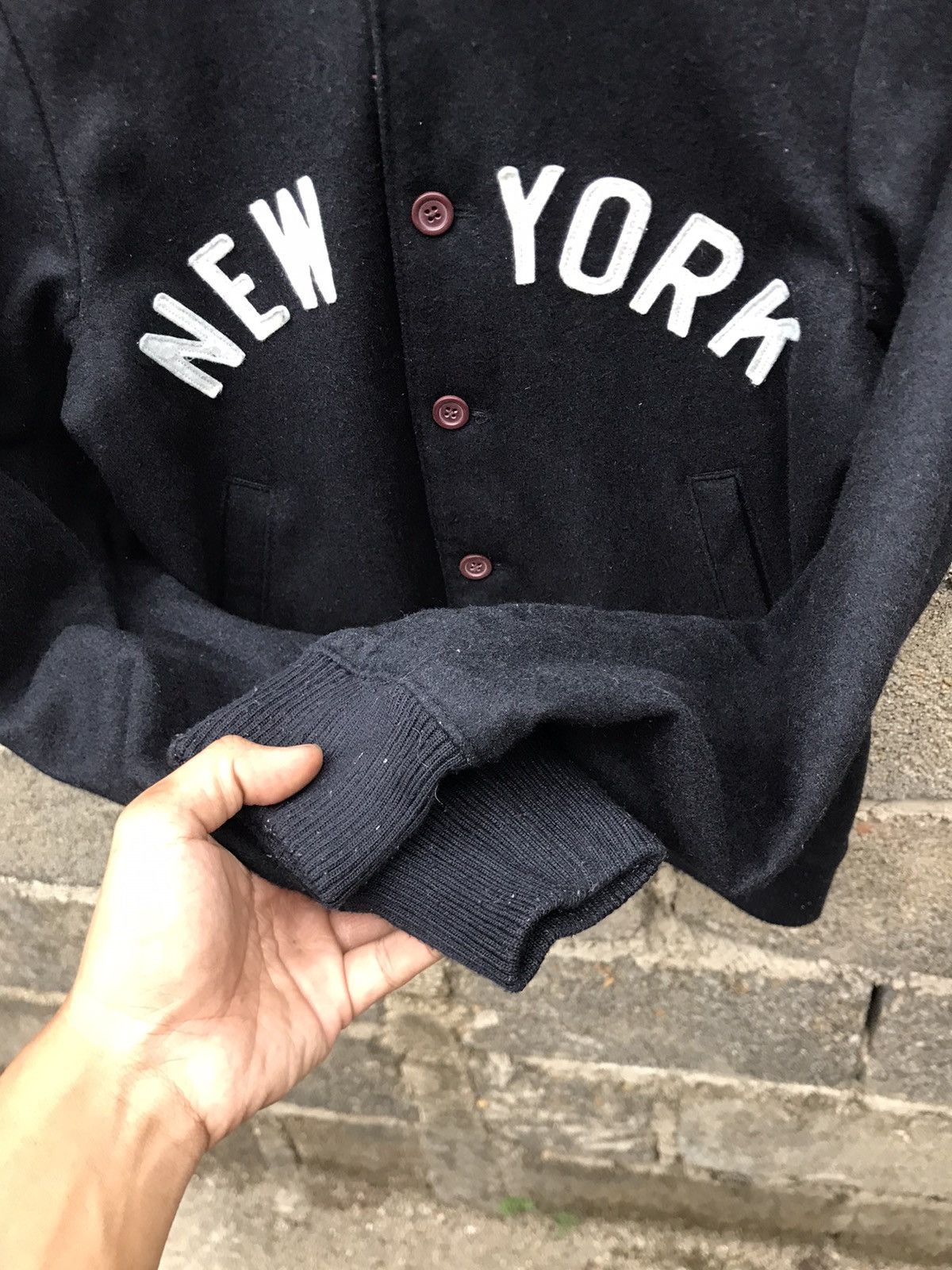 Japanese Brand 🌟Browny New York Button Up Wool Bomber Jacket Size US S / EU 44-46 / 1 - 5 Thumbnail