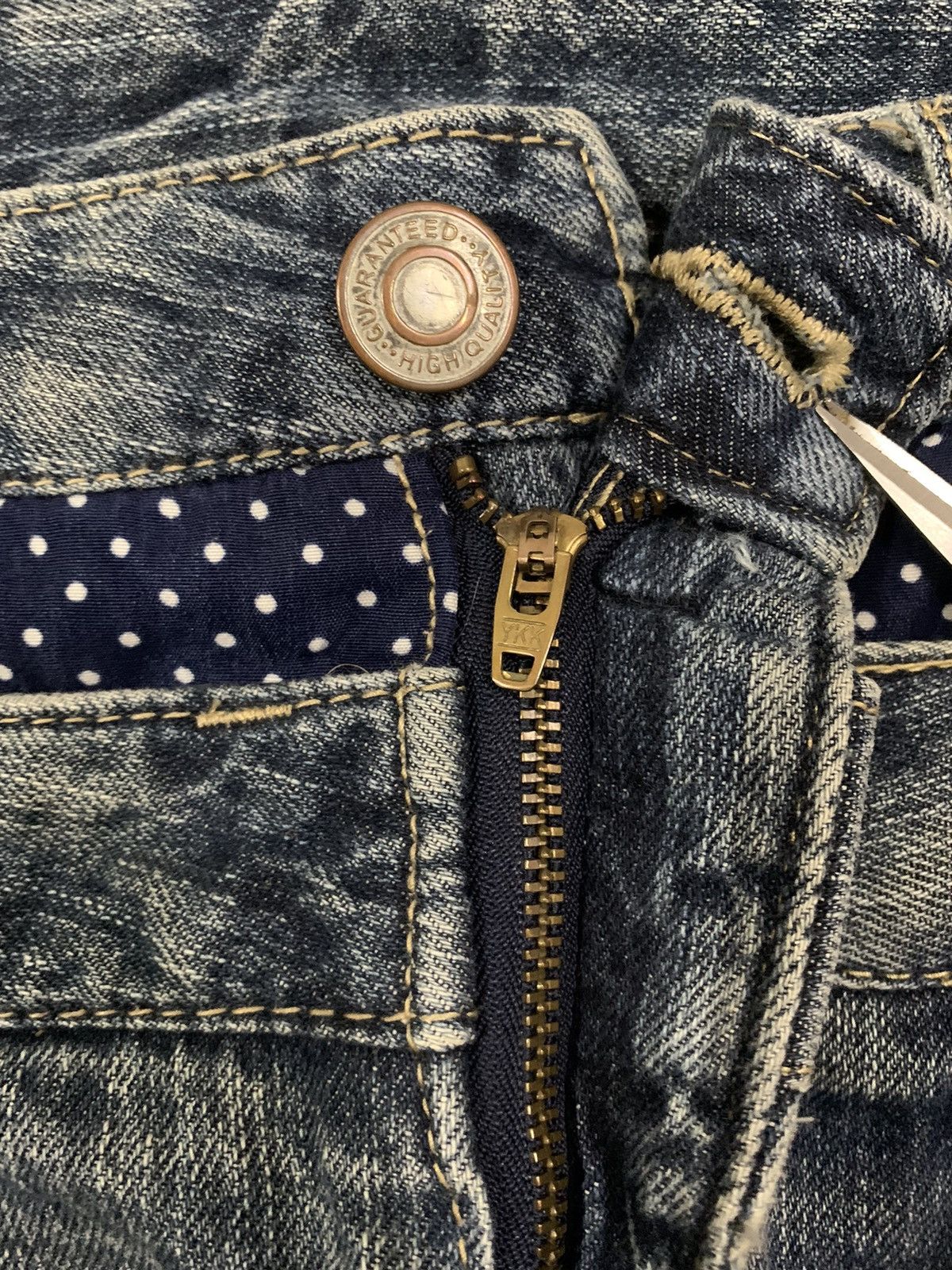 14th Addiction Vintage Japanese Brand Double Waist Mud Wash Distress Jeans Size US 32 / EU 48 - 4 Thumbnail