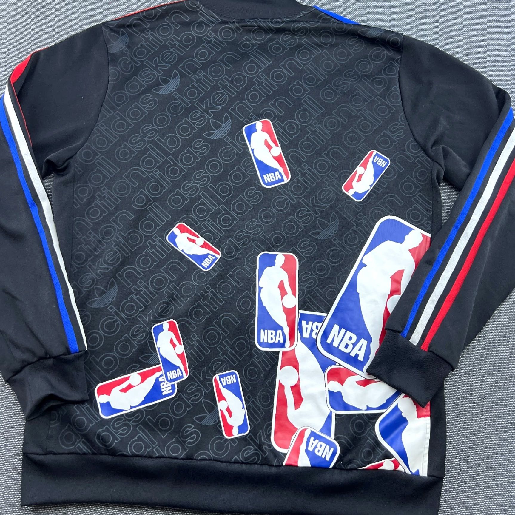 Adidas Adidas 2008 NBA Jacket Sz M Full Zip Black Track Big Logo Trefoil Spellout Rasta Mens Size US M / EU 48-50 / 2 - 2 Thumbnail