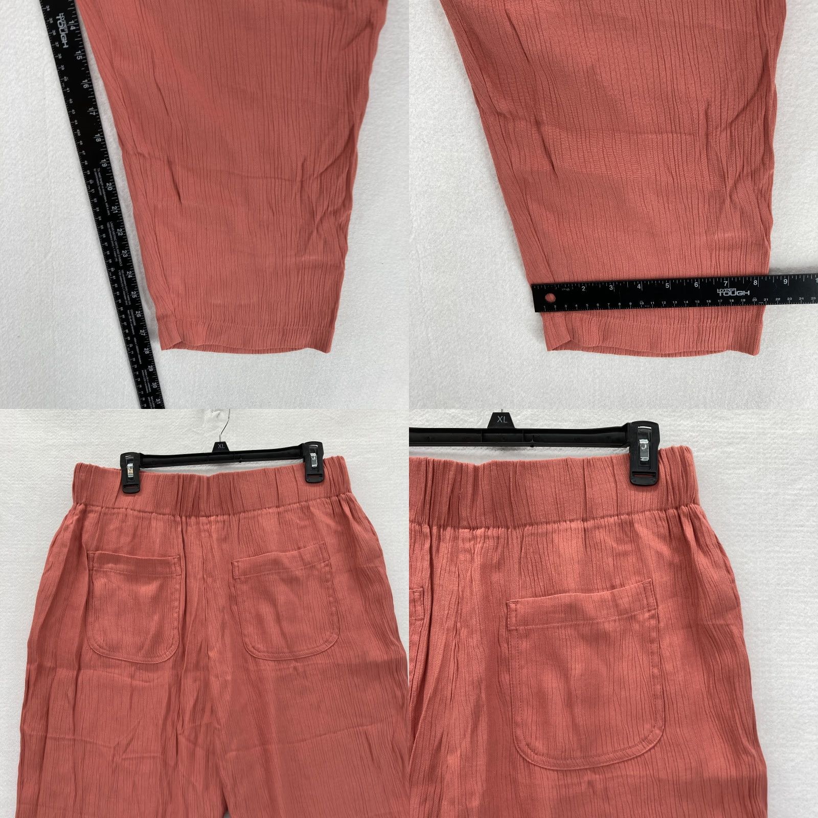 Loft LOFT Outlet Pants Women's Large Pull On High Rise Straight Red Stretch Fabric Size 36" / US 14 / IT 50 - 8 Thumbnail