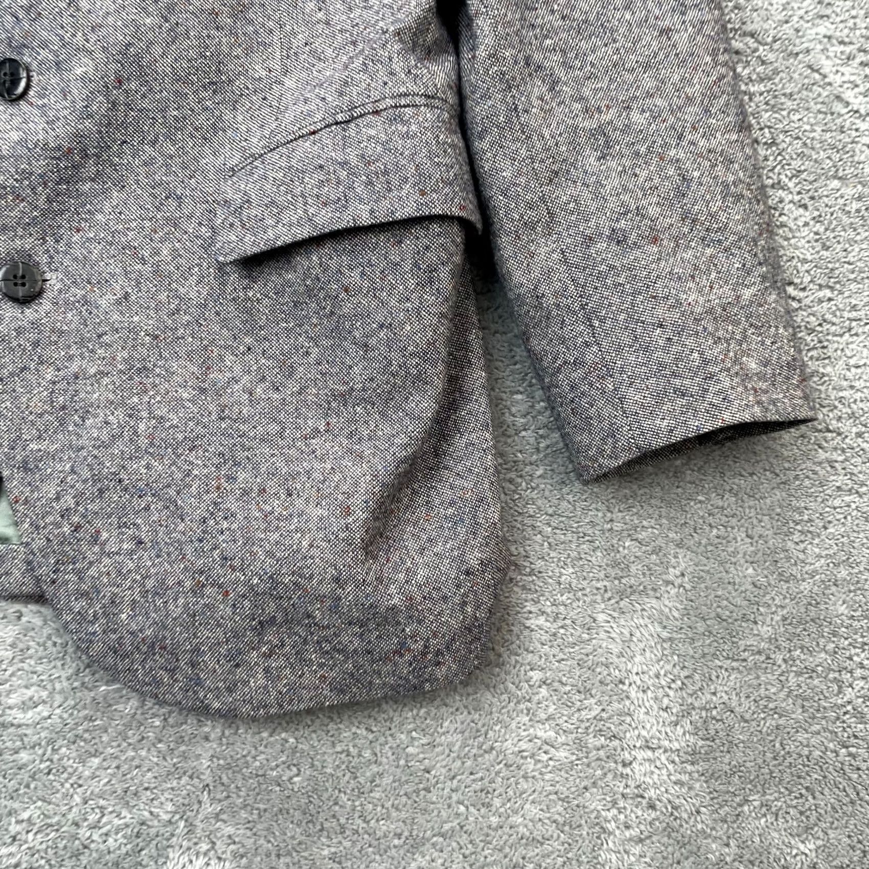 Stafford Stafford Mens Gray Blazer Coat Wool Blend Notch Single-Breasted 44in Chest M Size Regular Front Two-Button Size 40R - 2 Thumbnail