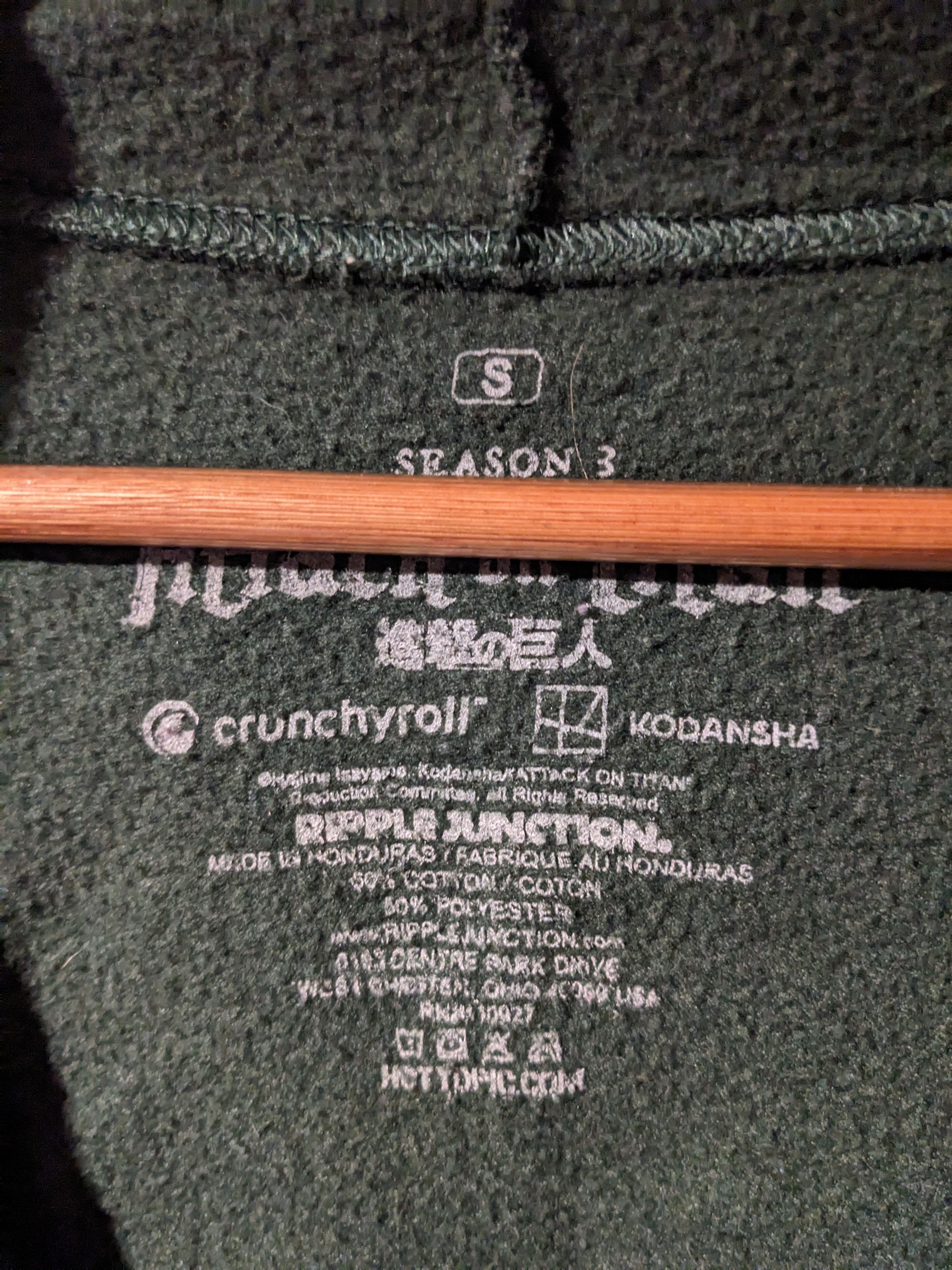 Cartoon Network × Designer Attack on Titan Survey Corps Season 3 Small Full Zip Hoodie Size US S / EU 44-46 / 1 - 6 Thumbnail