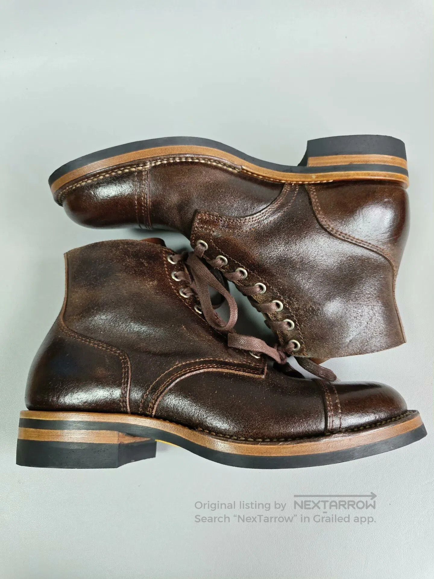 Left Hand Master Zuo Handmade Work Boots. Size US 7 / EU 40 - 4 Thumbnail