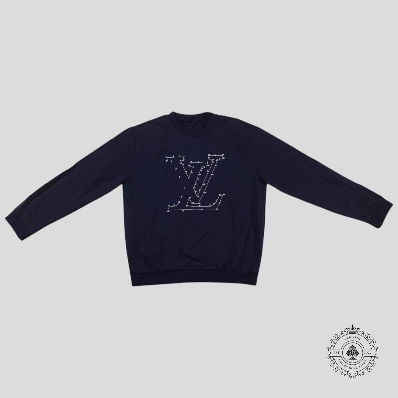 Louis Vuitton Louis Vuitton Stitch Print Embroidered Sweatshirt in Blue Size US XXL / EU 58 / 5 - 1 Thumbnail