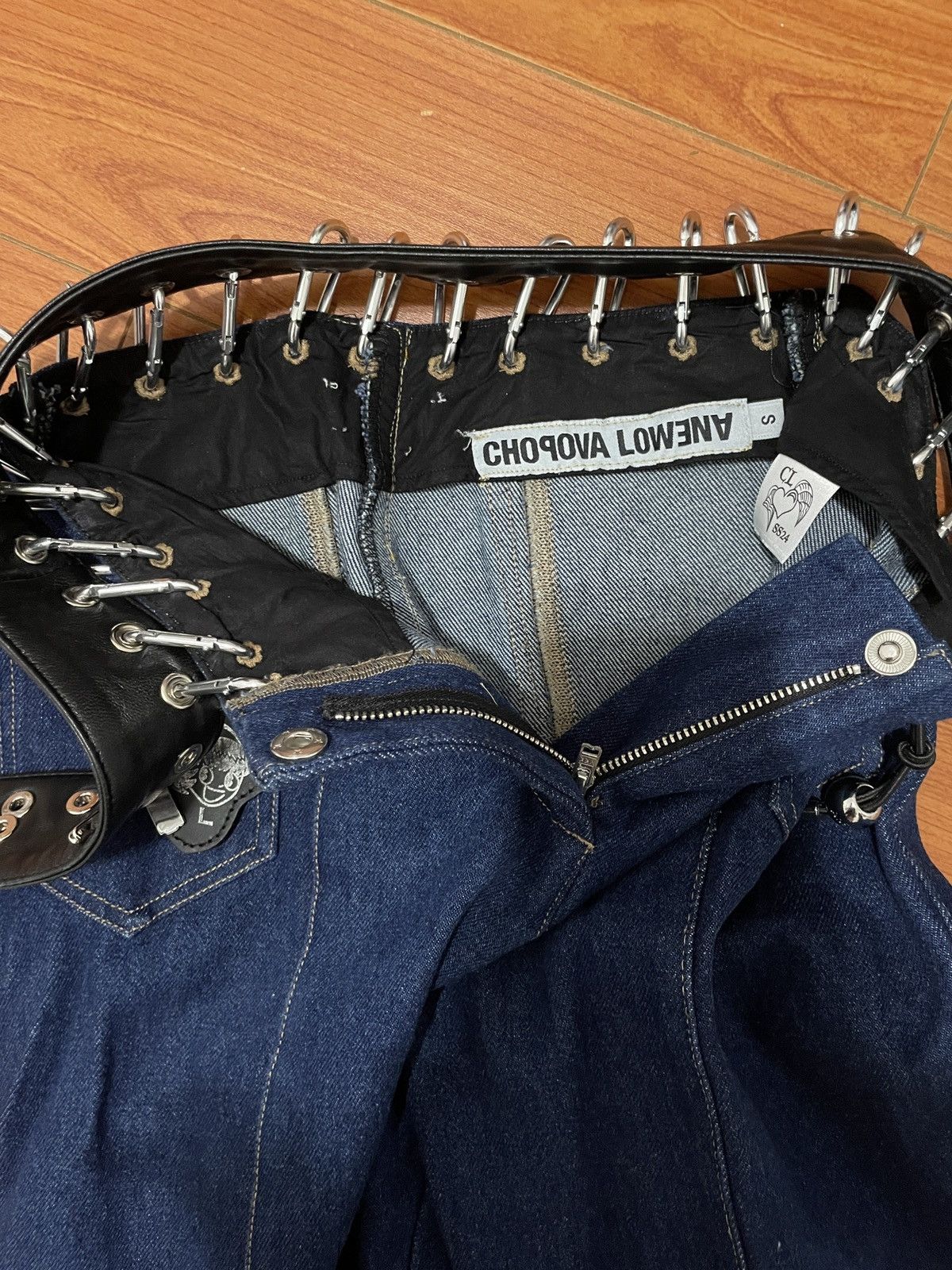 Chopova Lowena Blue Bump Carabiner Jeans Size 26" / US 2 / IT 38 - 3 Thumbnail