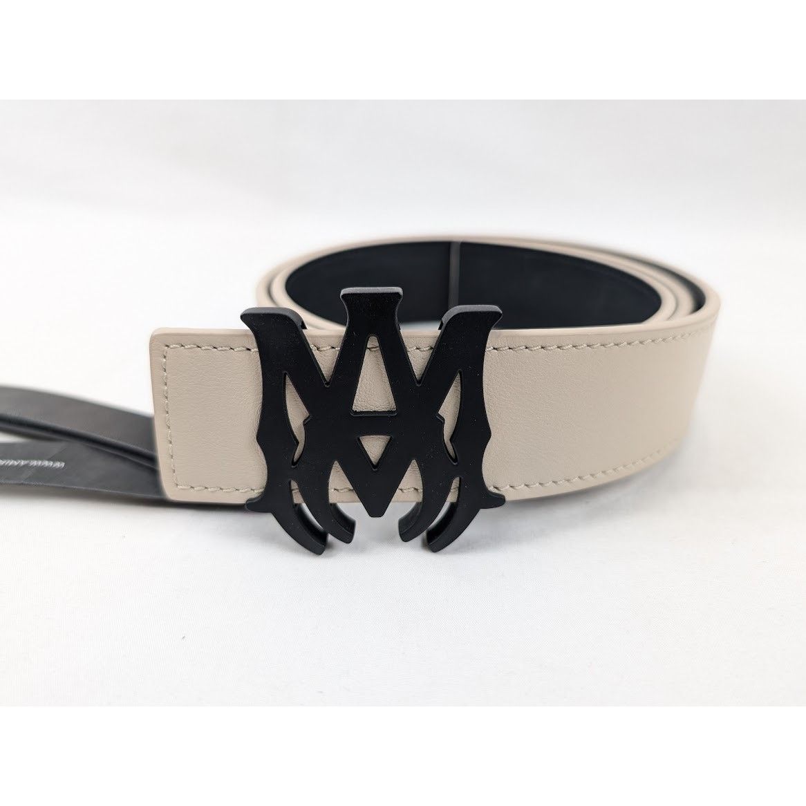 Amiri o1rshd1 Size: 80cm / 4cm Reversible Belt in Birch/Black Size 32 - 2 Thumbnail
