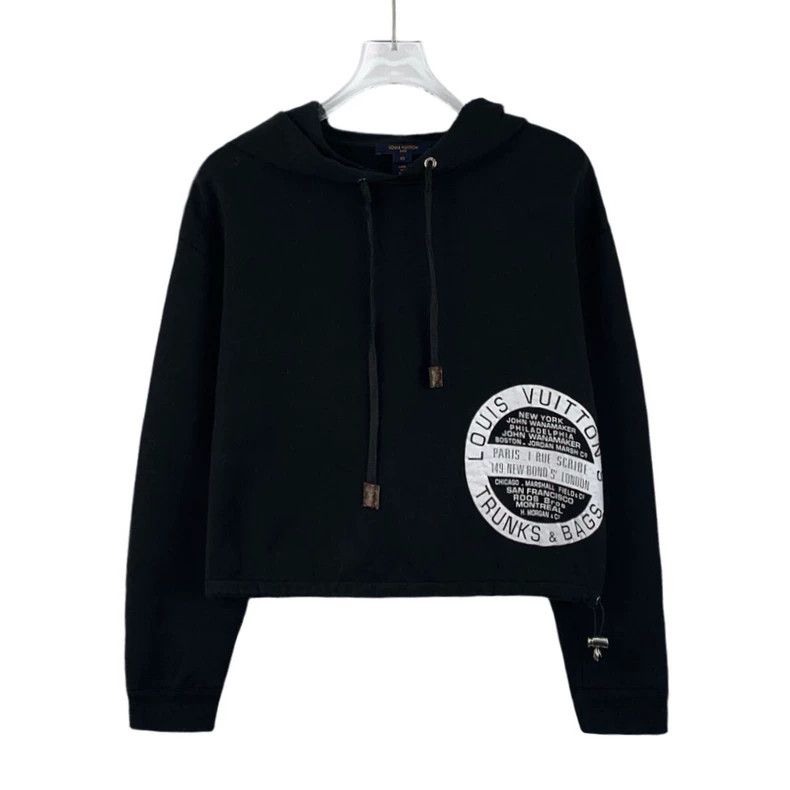 Louis Vuitton Louis Vuitton Black logo-print cotton hooded drawstring lo Size XS / US 0-2 / IT 36-38 - 1 Thumbnail