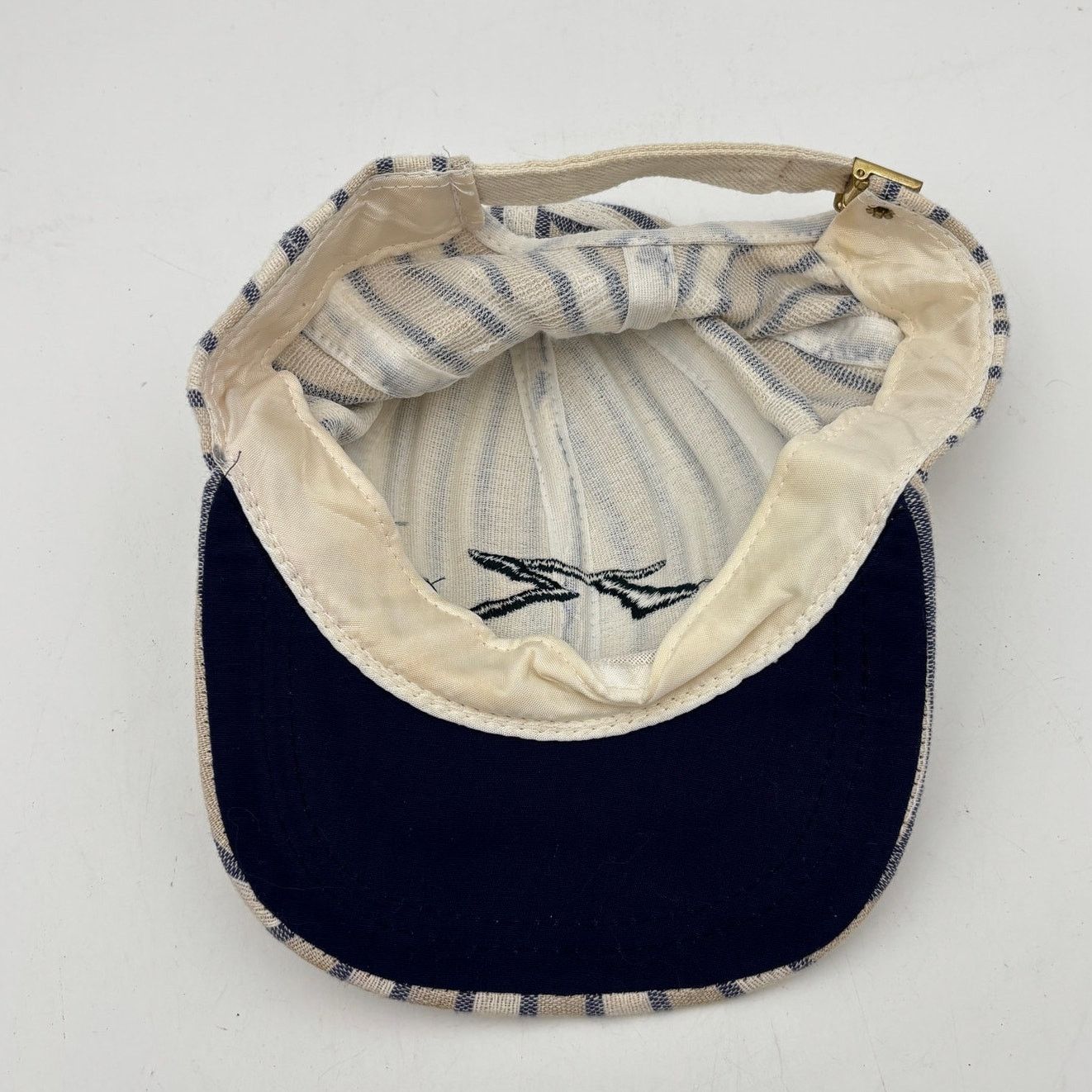 Rusty × Vintage VTG Rusty Embroidered Striped Strapback Hat Surf Skater Size ONE SIZE - 8 Thumbnail
