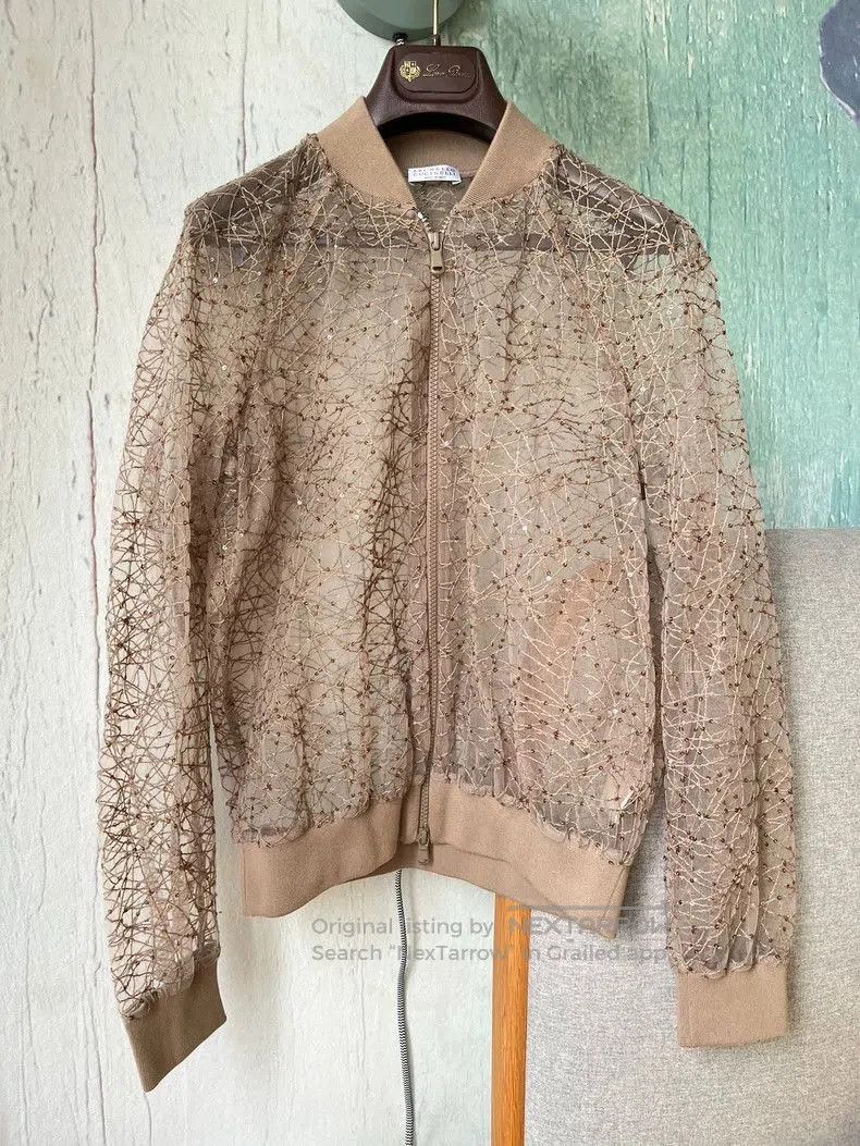 Brunello Cucinelli Brunello Cucinelli Sequin Embroidered Bomber Jacket. Size US S / EU 44-46 / 1 - 1 Thumbnail