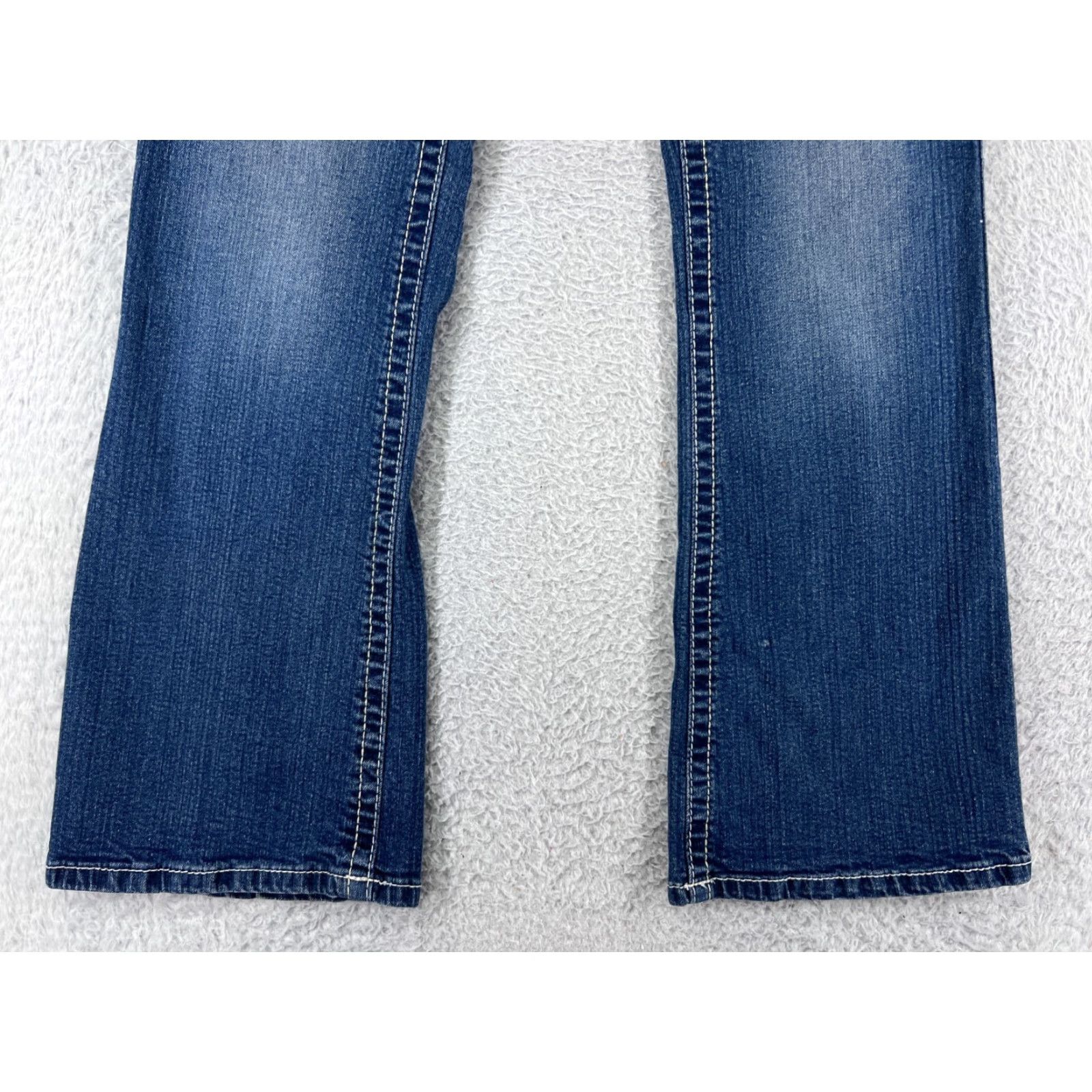 Vintage Rue21 Jeans Women 9 Blue Denim Bootcut Mid Rise Slim 5-Pocket Stretch Size 30" / US 8 / IT 44 - 6 Thumbnail