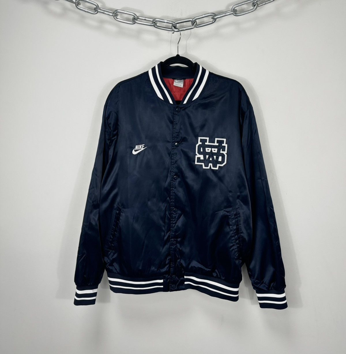 Nike Vintage Nike NSW Rare Hype Satin Varsity Bomber Jacket Size US XXL / EU 58 / 5 - 1 Thumbnail