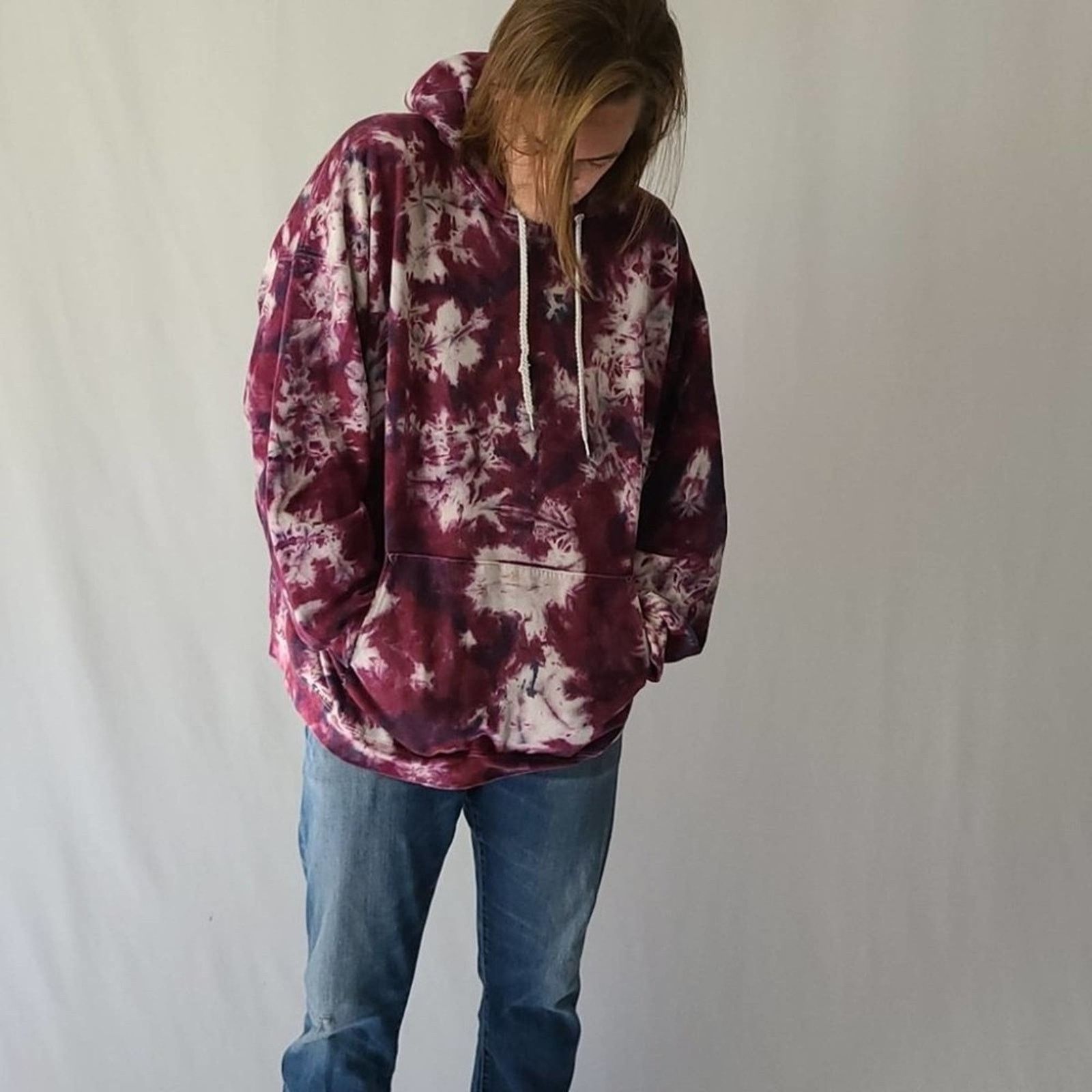 Hanes Oversized Bleached Hoodie tie dye Size XXL / US 16-18 / IT 52-54 - 7 Thumbnail