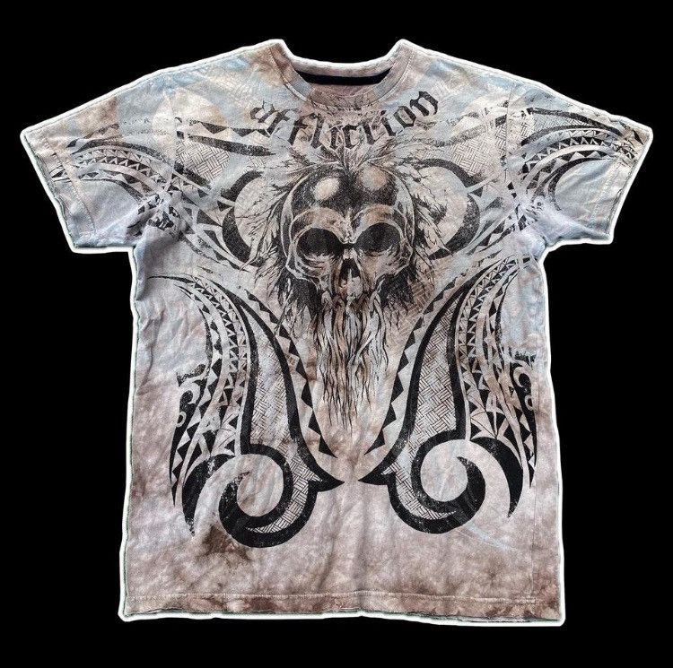 Affliction × Vintage Y2K Affliction Skull Beard Sunny Garcia T-Shirt Medium Size US M / EU 48-50 / 2 - 1 Thumbnail