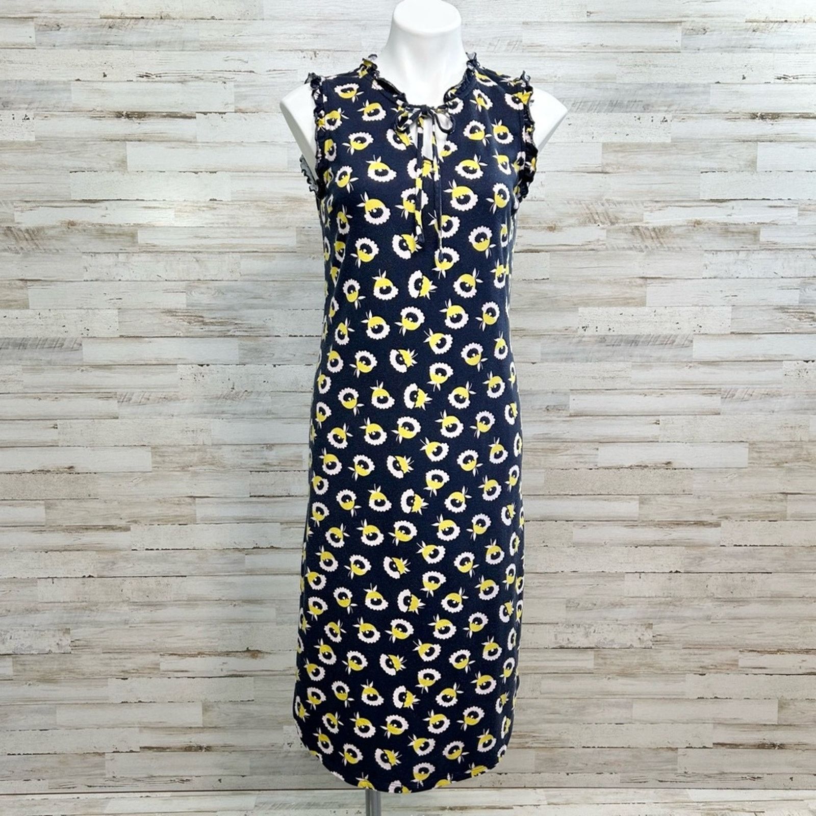 Boden Boden Lois Knit Sleeveless Floral Dress Size 6 Navy Yellow Size M / US 6-8 / IT 42-44 - 1 Thumbnail