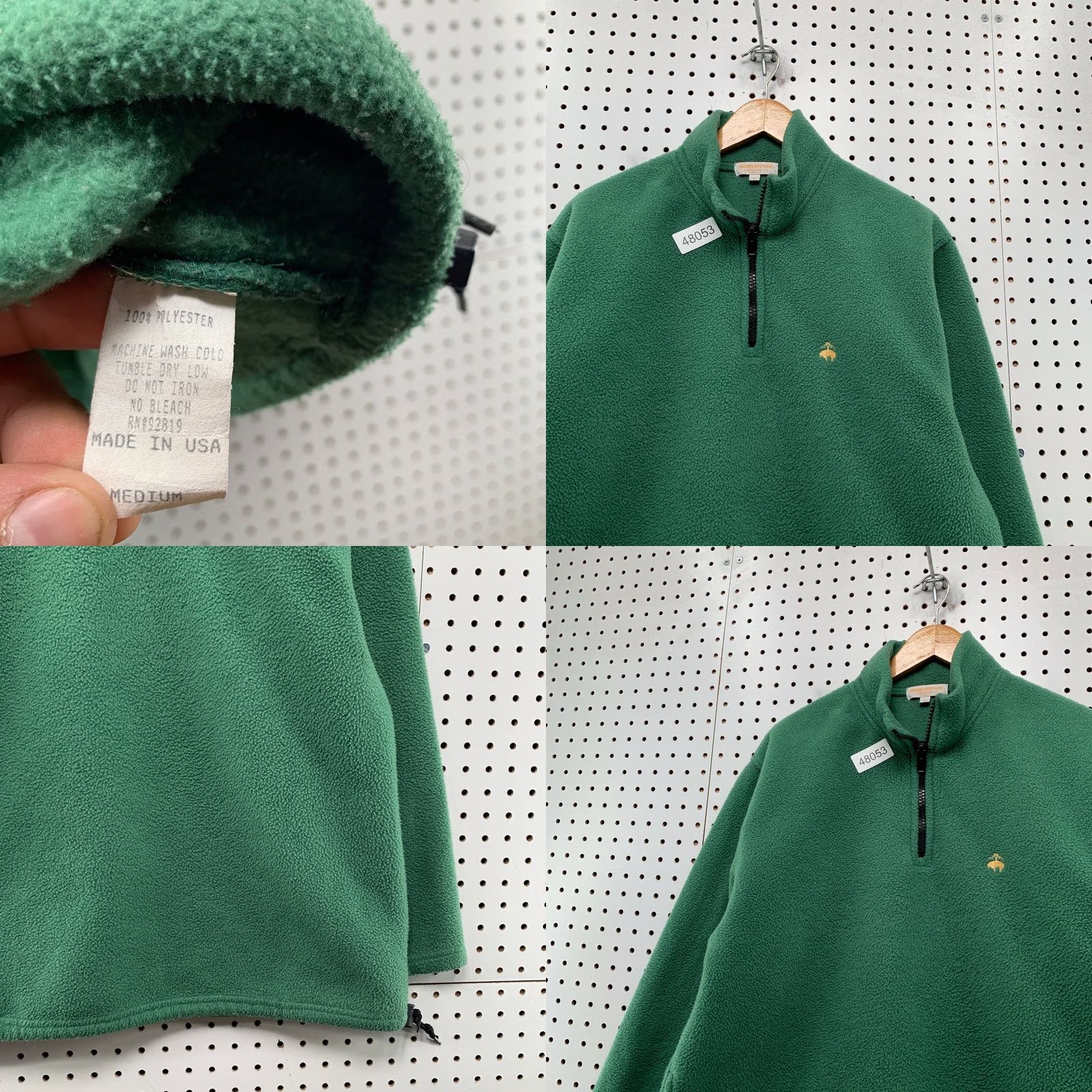 Brooks Brothers Brooks Brothers Sweater Mens M Green 1/4 Zip Fleece Pullover USA 80s 90s Vintage Style Pullover Mens Green 1/4 Zip Fleece Sweater Size US M / EU 48-50 / 2 - 8 Thumbnail