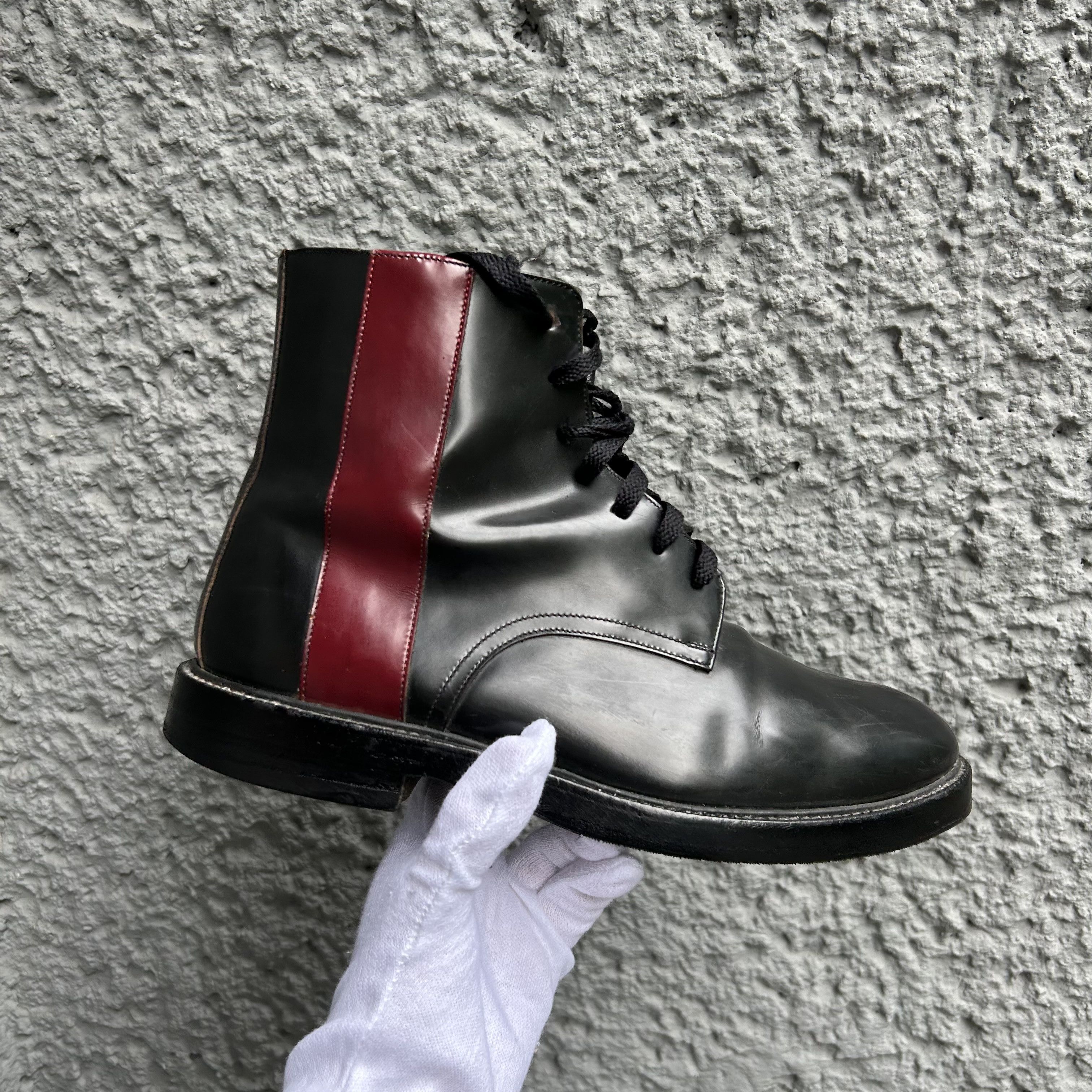 Calvin Klein 205W39NYC CK205 Black Patent Leather Combat Boots Shoes Size US 8 / EU 41 - 1 Thumbnail