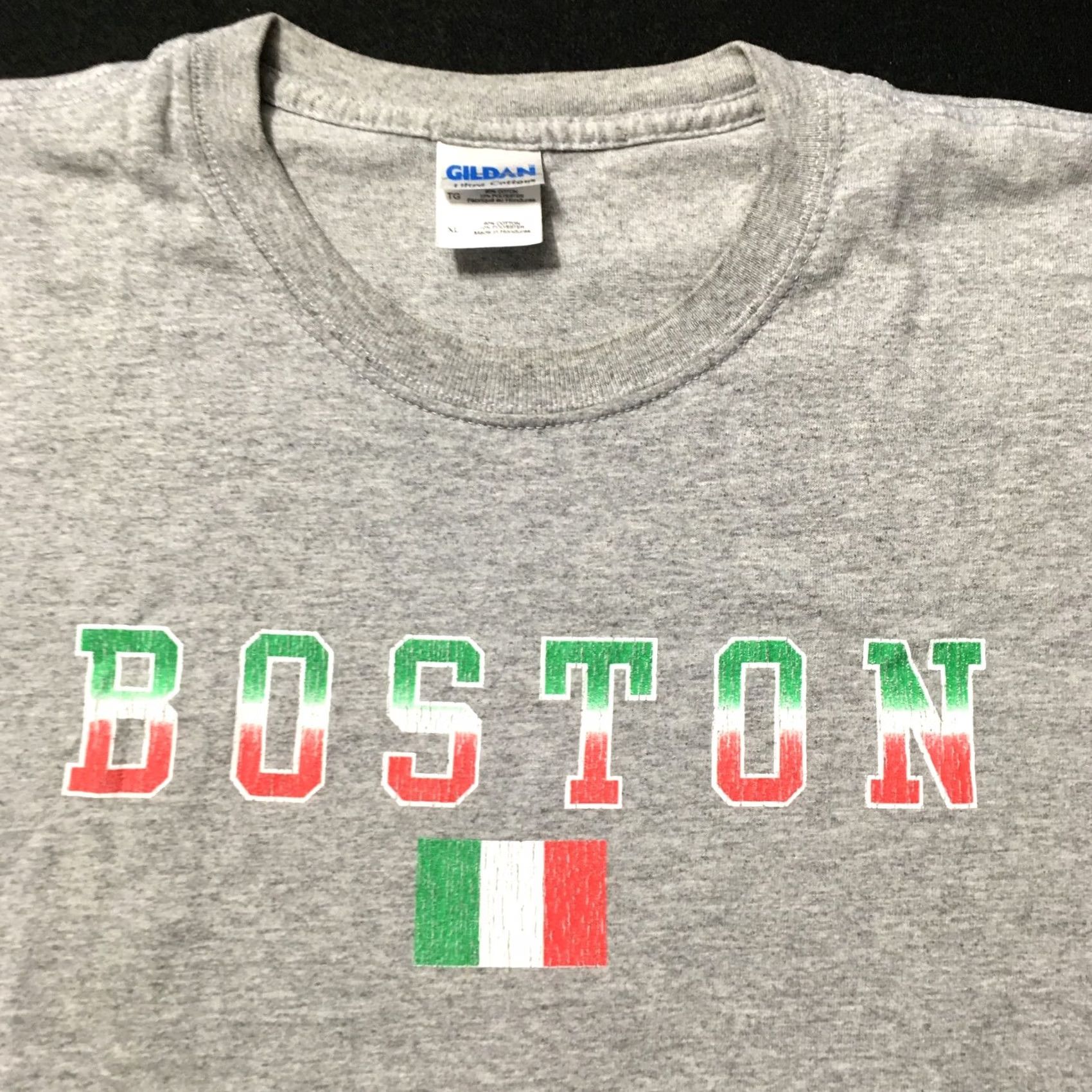 Gildan Boston Italy Pride T-Shirt X-Large Gray Short Sleeve Men Size US XL / EU 56 / 4 - 2 Thumbnail
